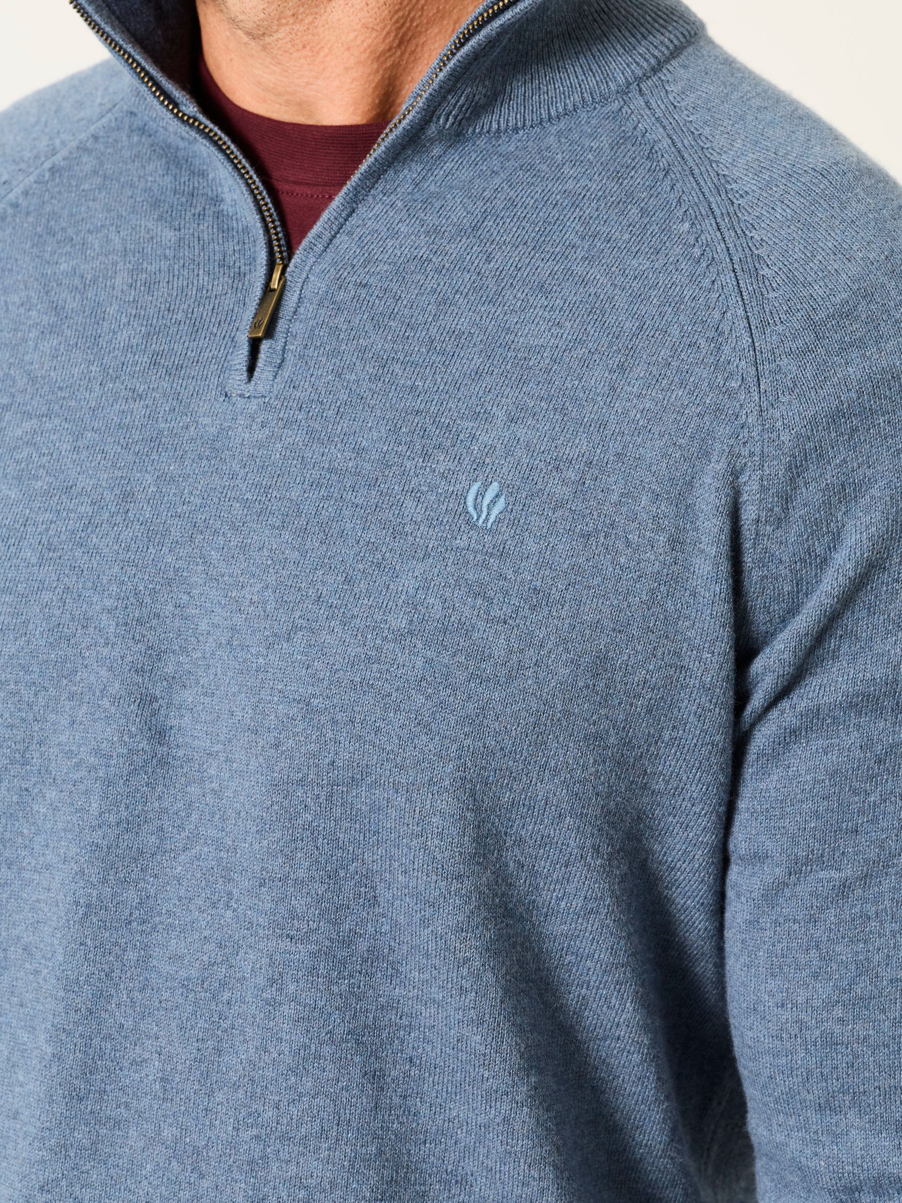 Rye Blue Denim Half Neck Knitted Jumper - Image 3 of 5