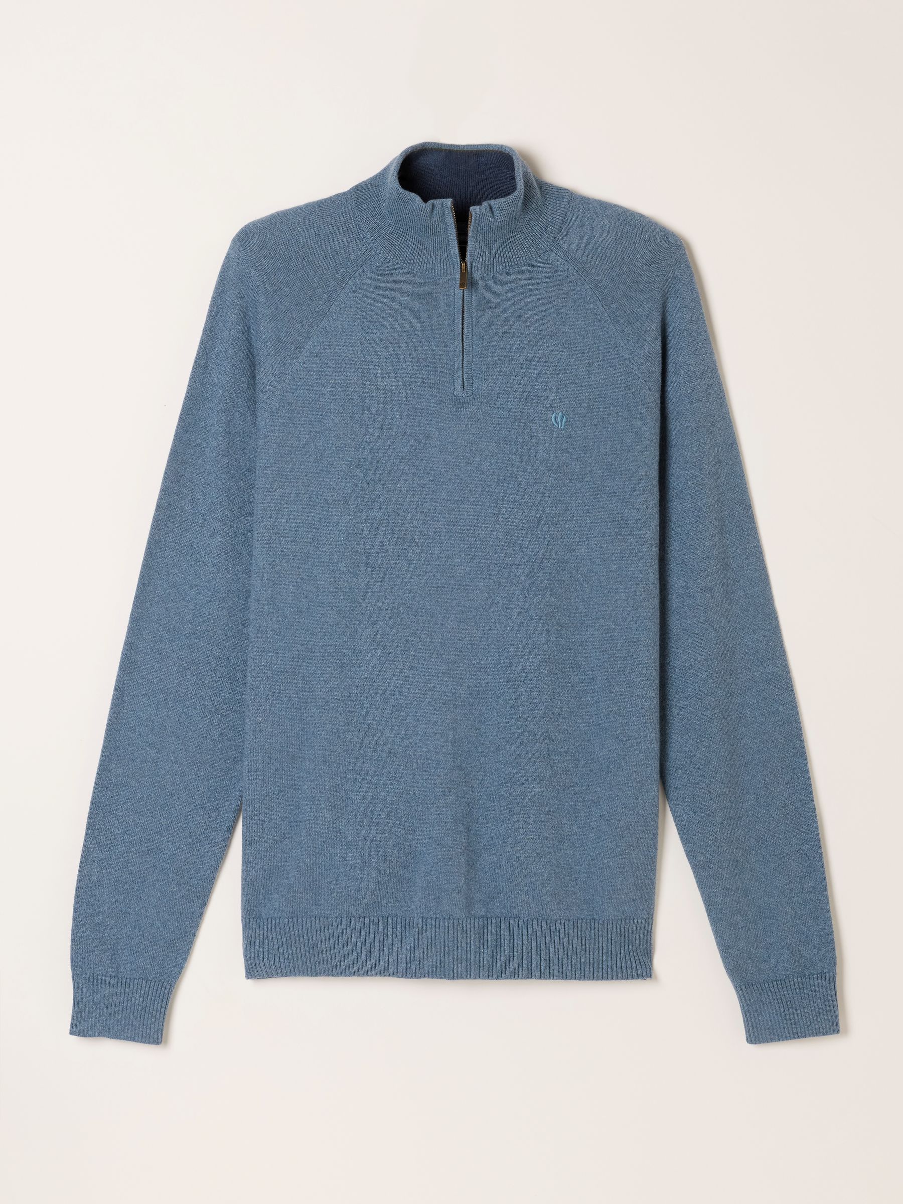 Rye Blue Denim Half Neck Knitted Jumper - Image 5 of 5