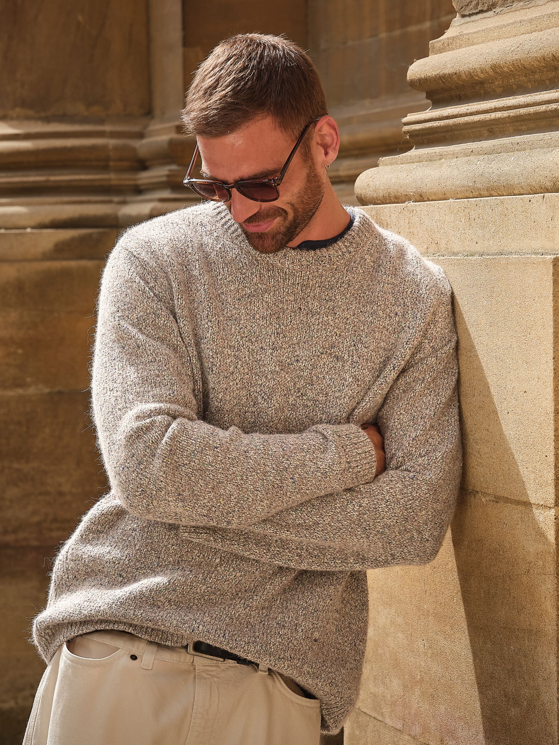 Milport Natural Knitted Crew Neck Jumper - Image 1 of 7