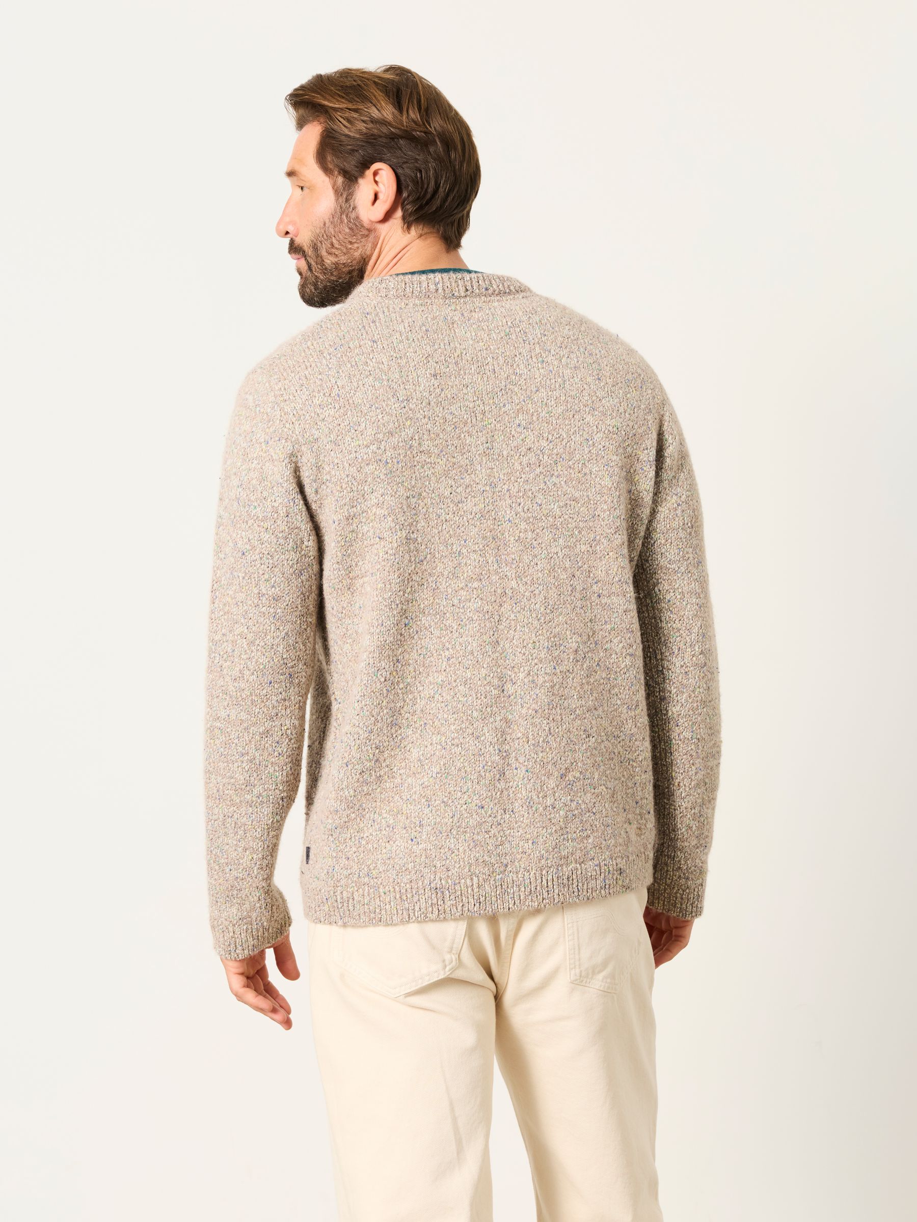 Milport Natural Knitted Crew Neck Jumper - Image 3 of 7