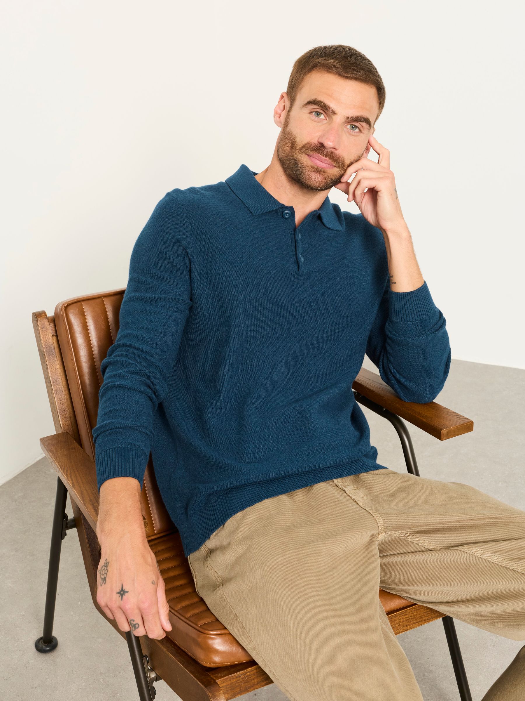 Rye Dark Teal Knitted Long Sleeve Jumper - Image 5 of 5
