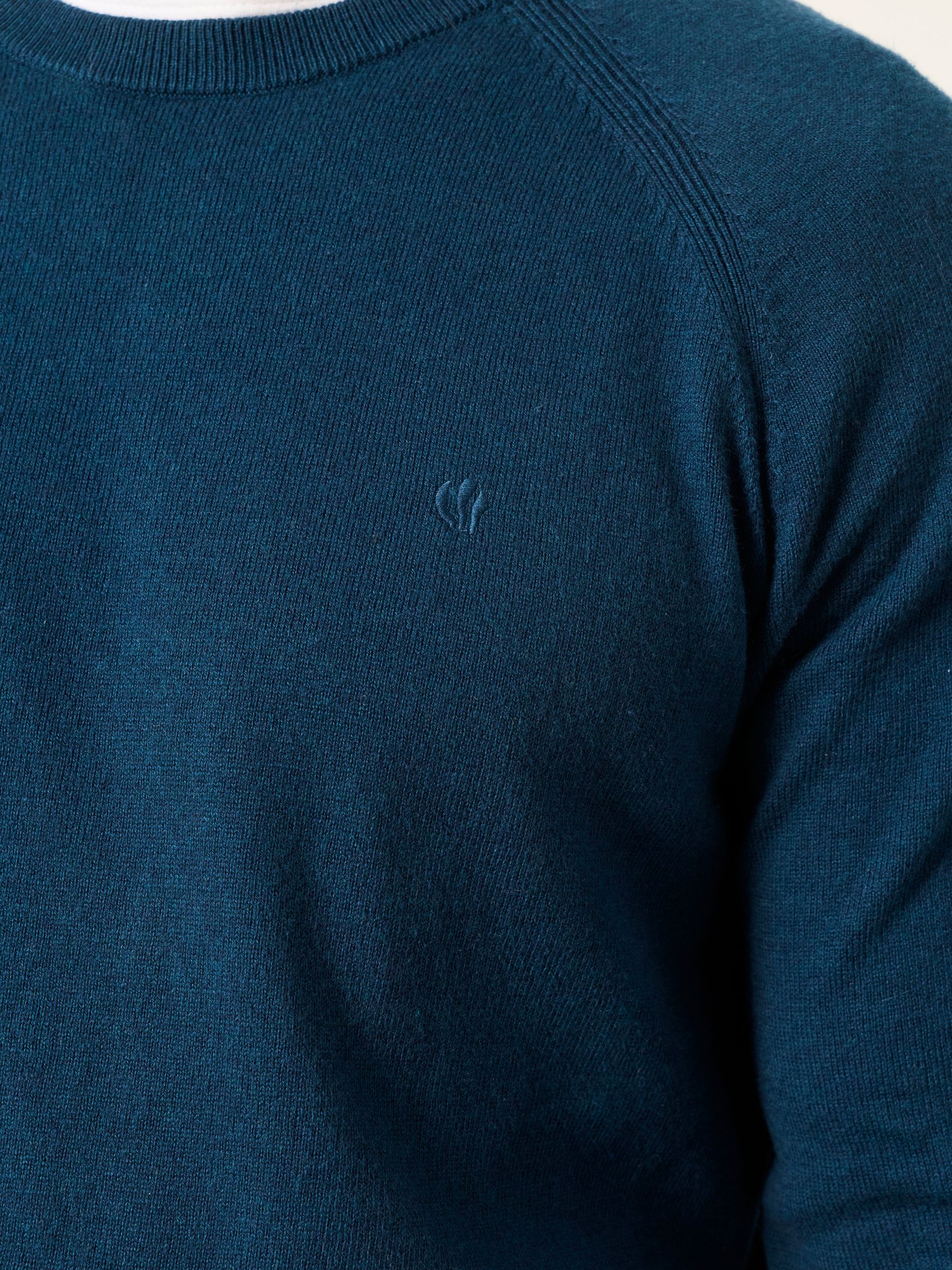 Rye Dark Teal Crew Neck Knitted Jumper - Image 3 of 5