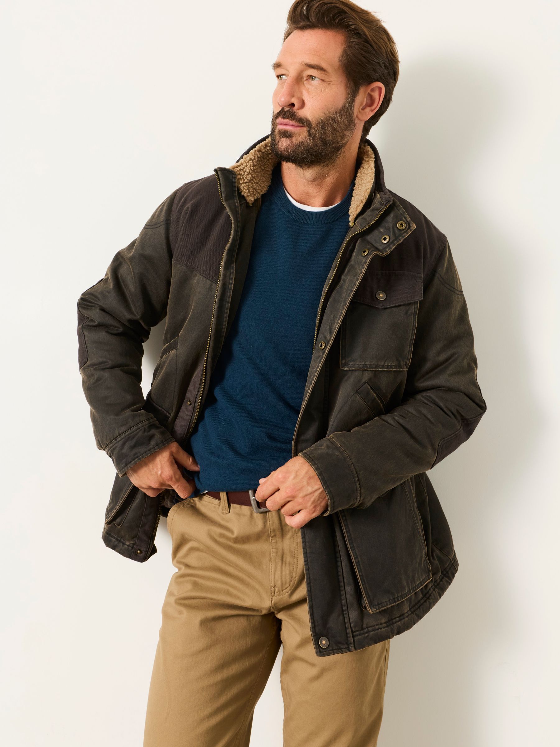 Rye Dark Teal Crew Neck Knitted Jumper - Image 4 of 5