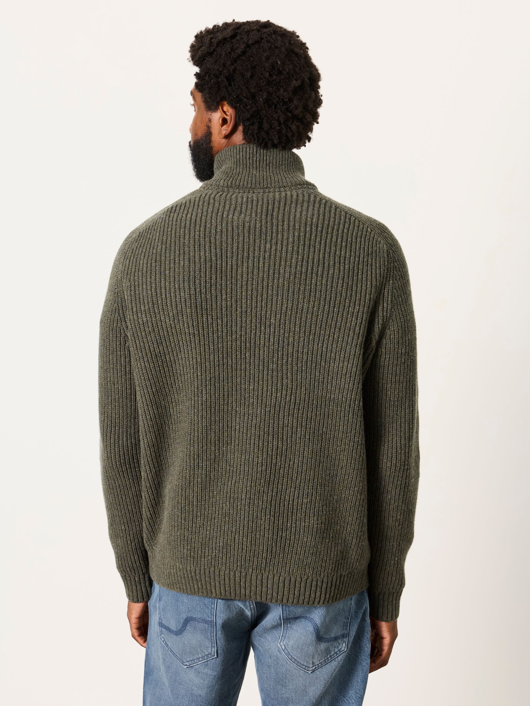 Ember Blue Half Neck Knitted Jumper - Image 2 of 5