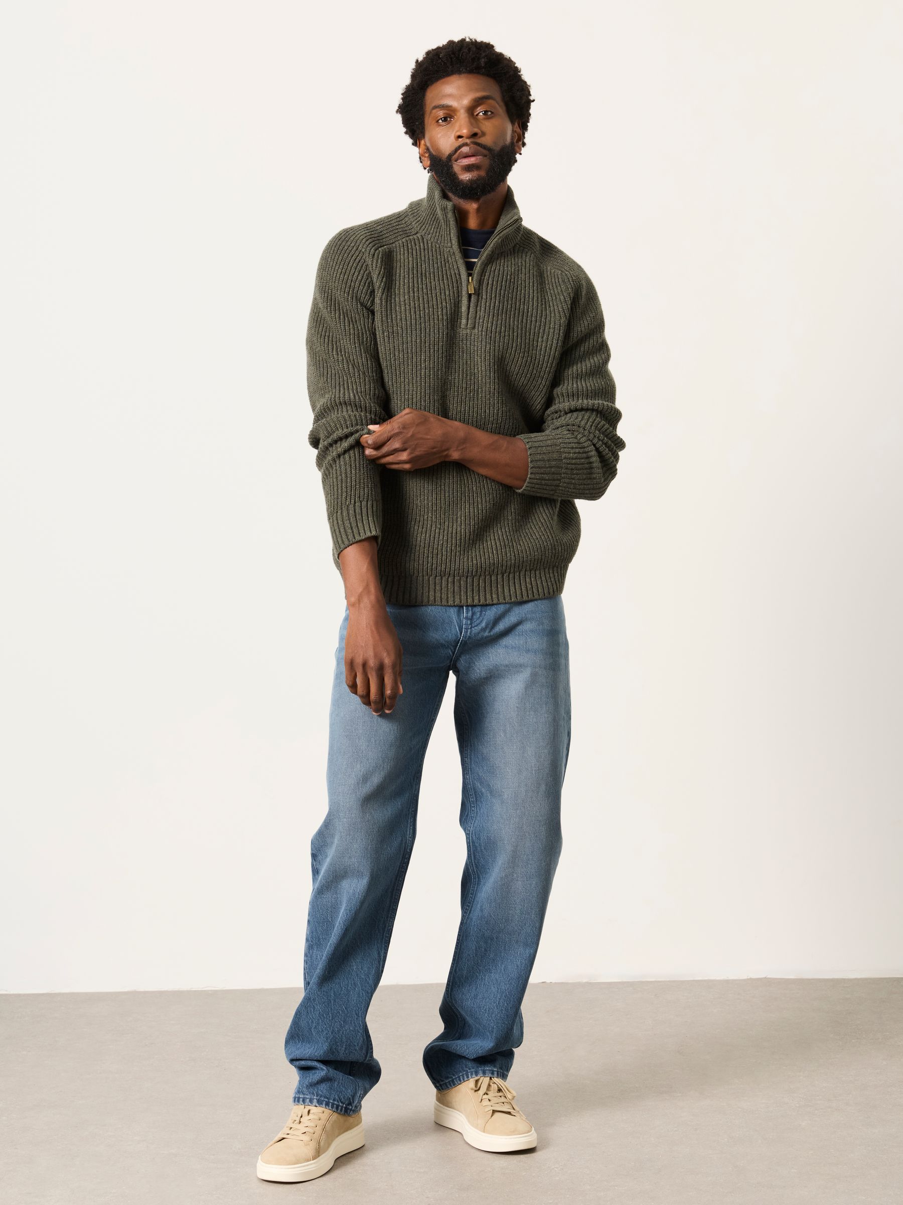 Ember Blue Half Neck Knitted Jumper - Image 3 of 5