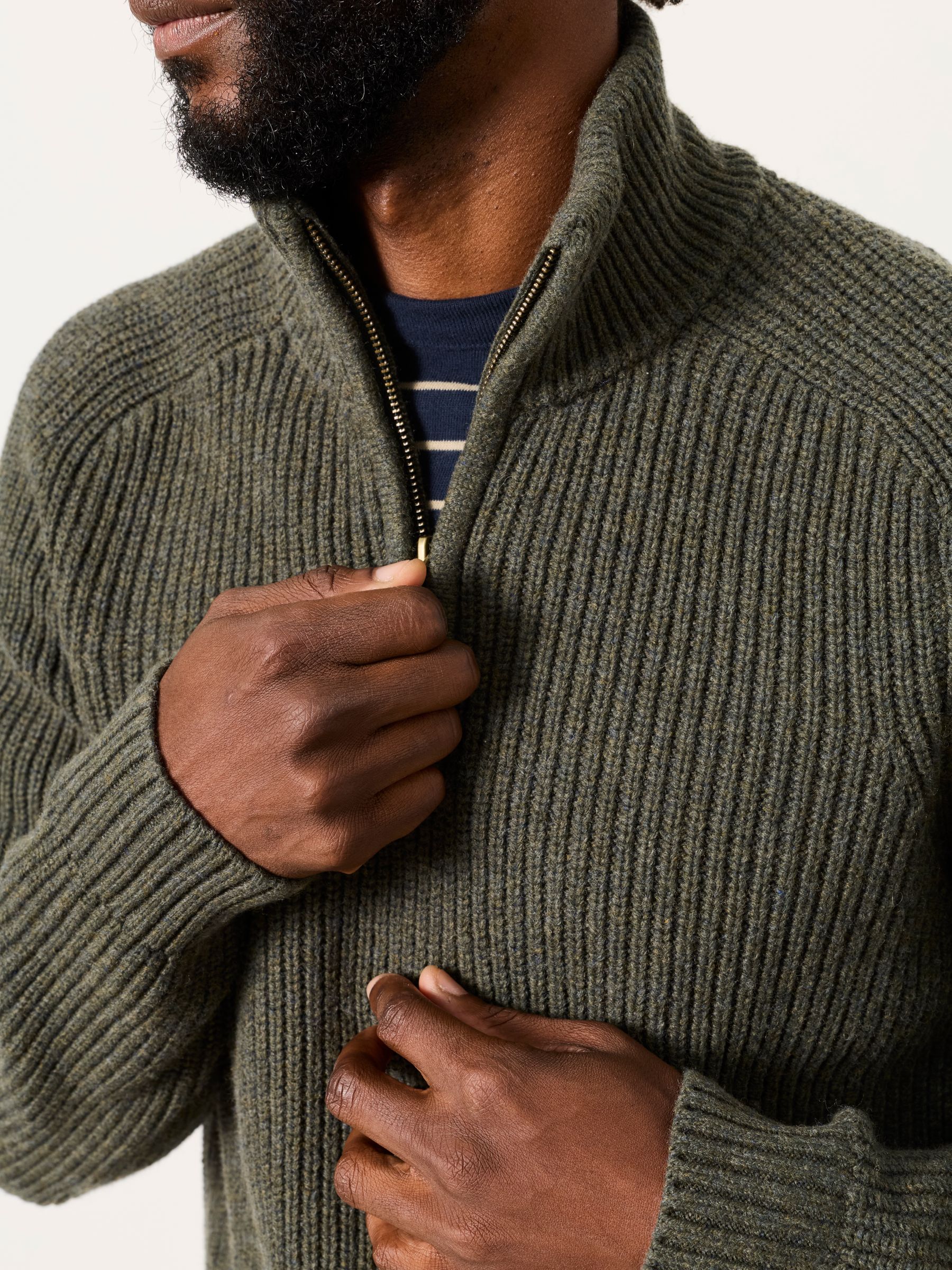 Ember Blue Half Neck Knitted Jumper - Image 5 of 5