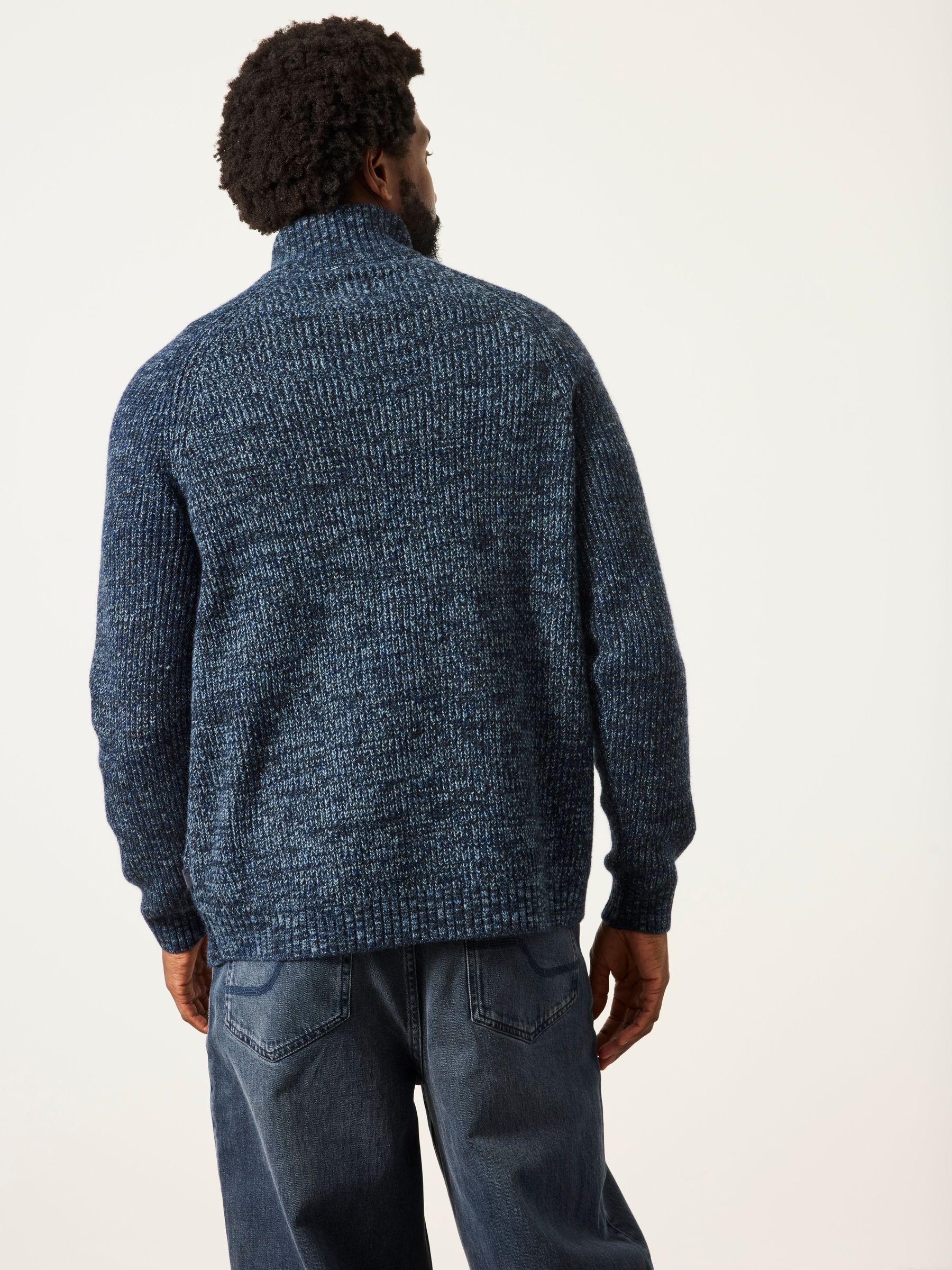 Blue Deanston Half Neck Knitted Jumper - Image 2 of 6