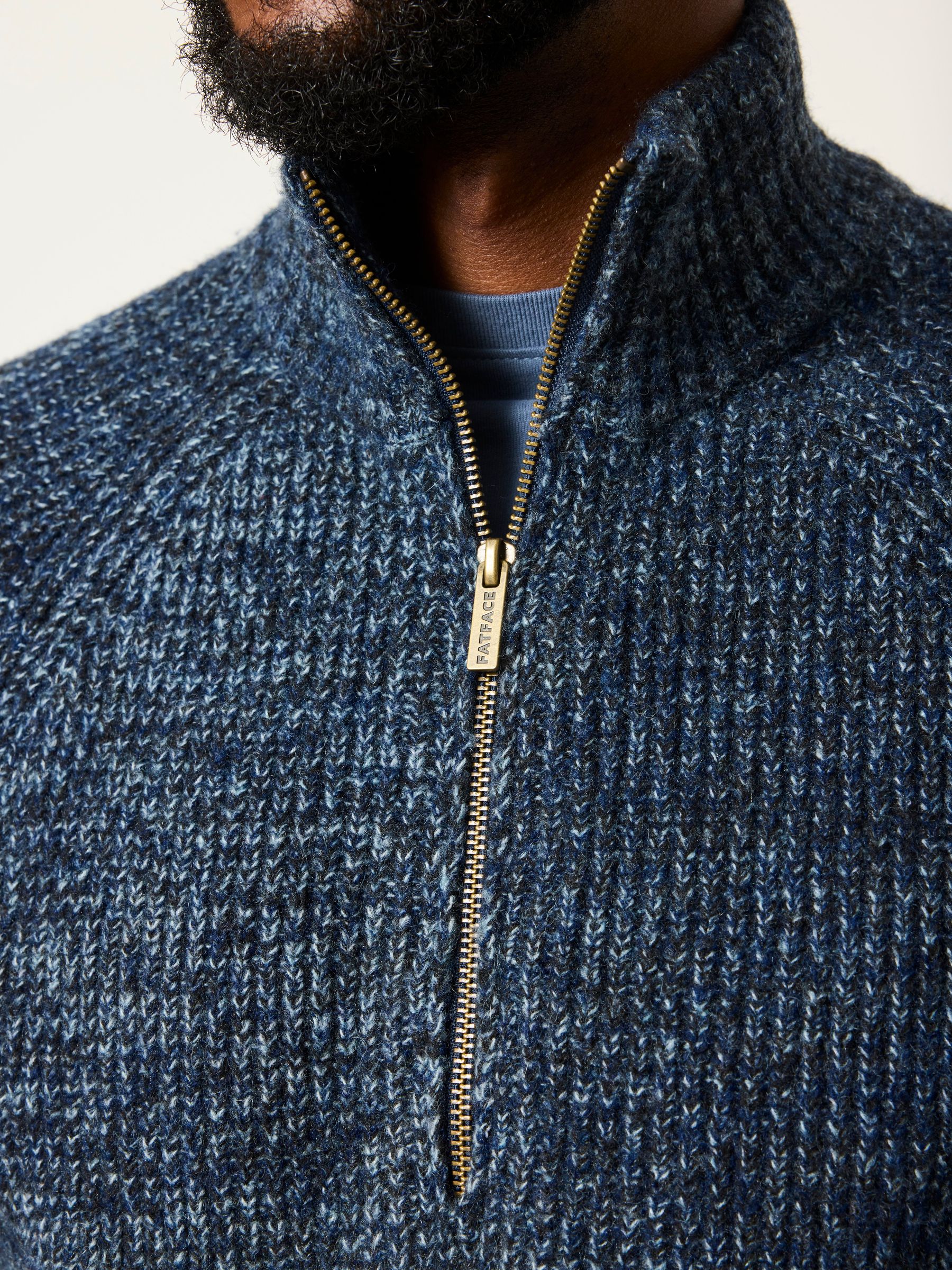 Blue Deanston Half Neck Knitted Jumper - Image 3 of 6