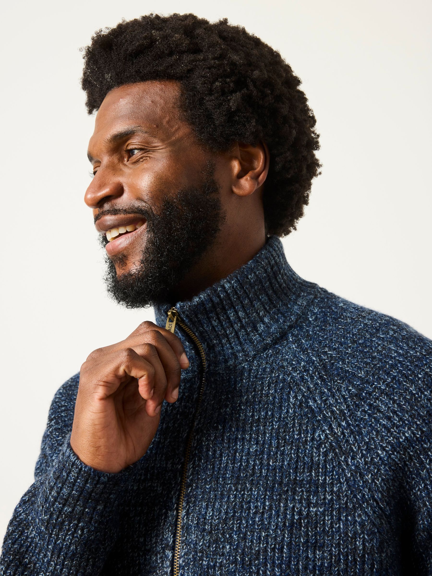 Blue Deanston Half Neck Knitted Jumper - Image 4 of 6