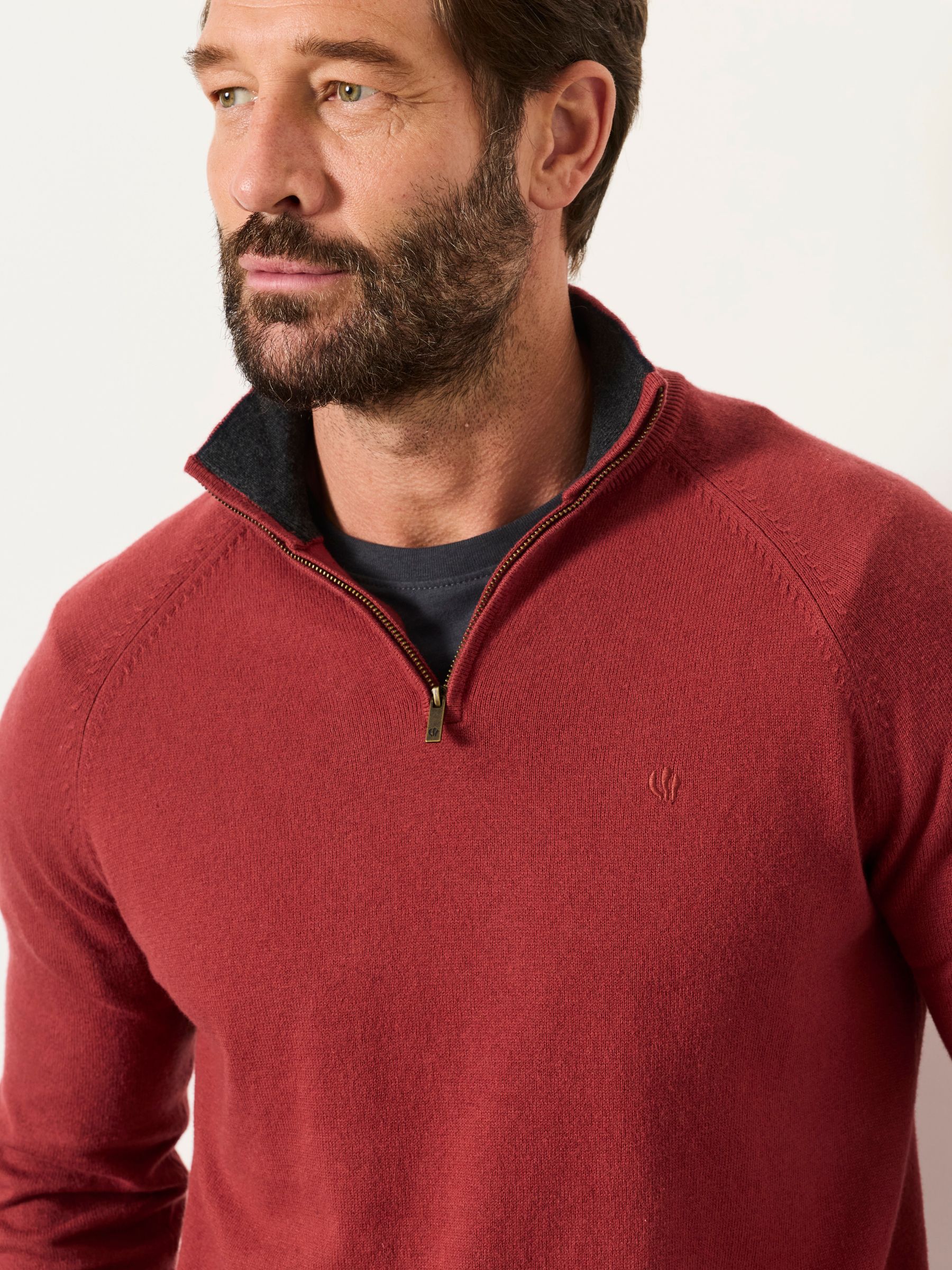 Rye Red Half Neck Knitted Jumper - Image 3 of 6