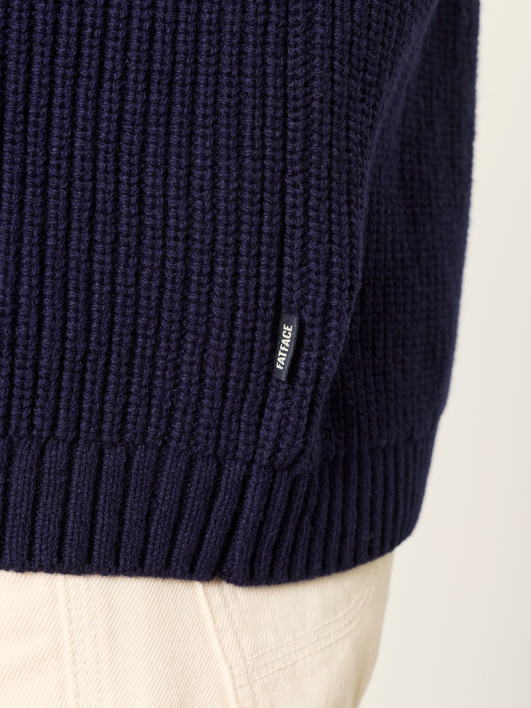 Ember Navy Shawl Neck Knitted Cardigan - Image 3 of 5