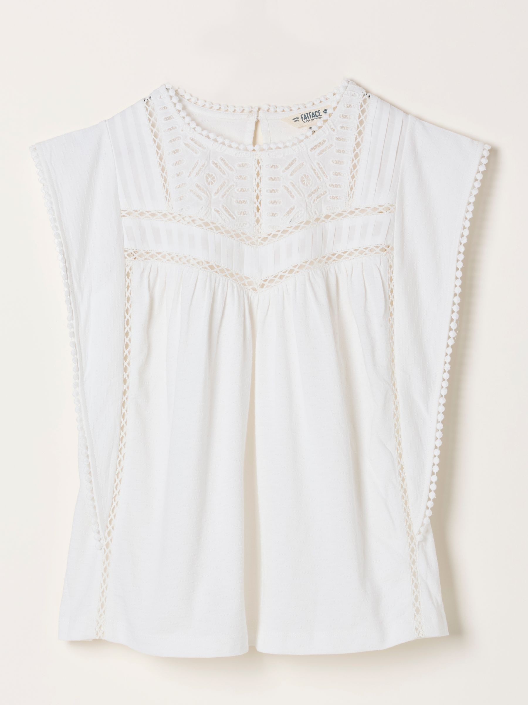 Lisa White Lace Jersey Tank Top - Image 1 of 3
