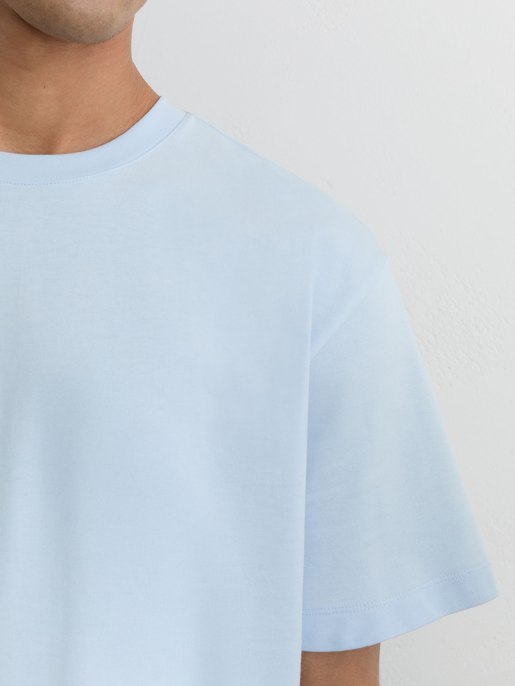 Cotton Pigment-Dyed Relaxed-Fit T-Shirt in Soft Blue - Image 4 of 6