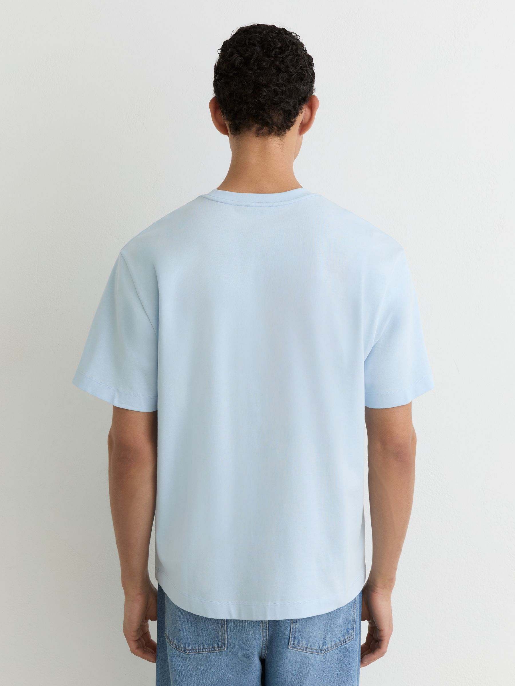 Cotton Garment-Dyed Relaxed-Fit T-Shirt in Soft Blue - image 4