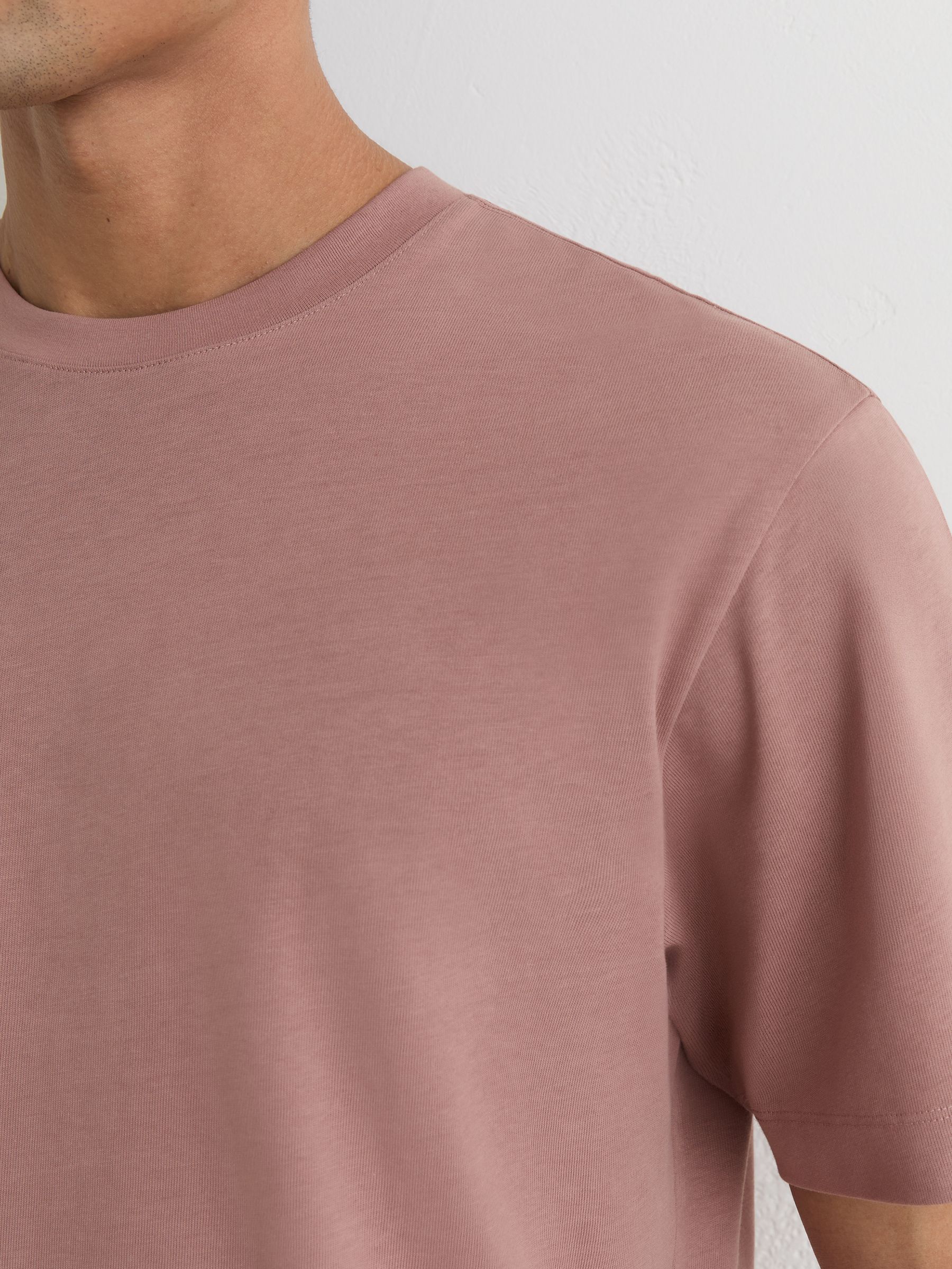 Cotton Garment-Dyed Relaxed-Fit T-Shirt in Dusty Rose - image 5