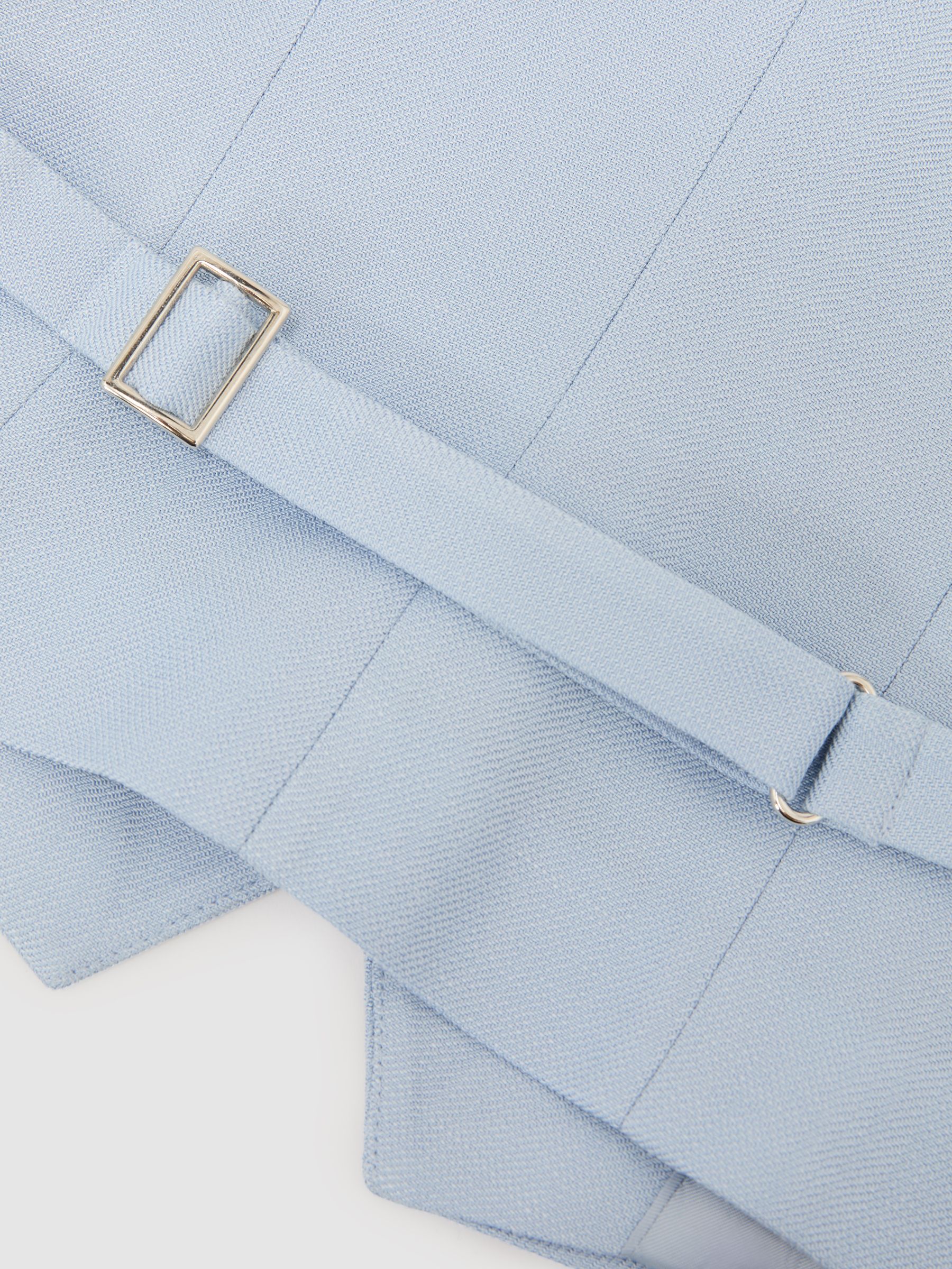 Button-Through Tailored Waistcoat in Blue - Image 8 of 8