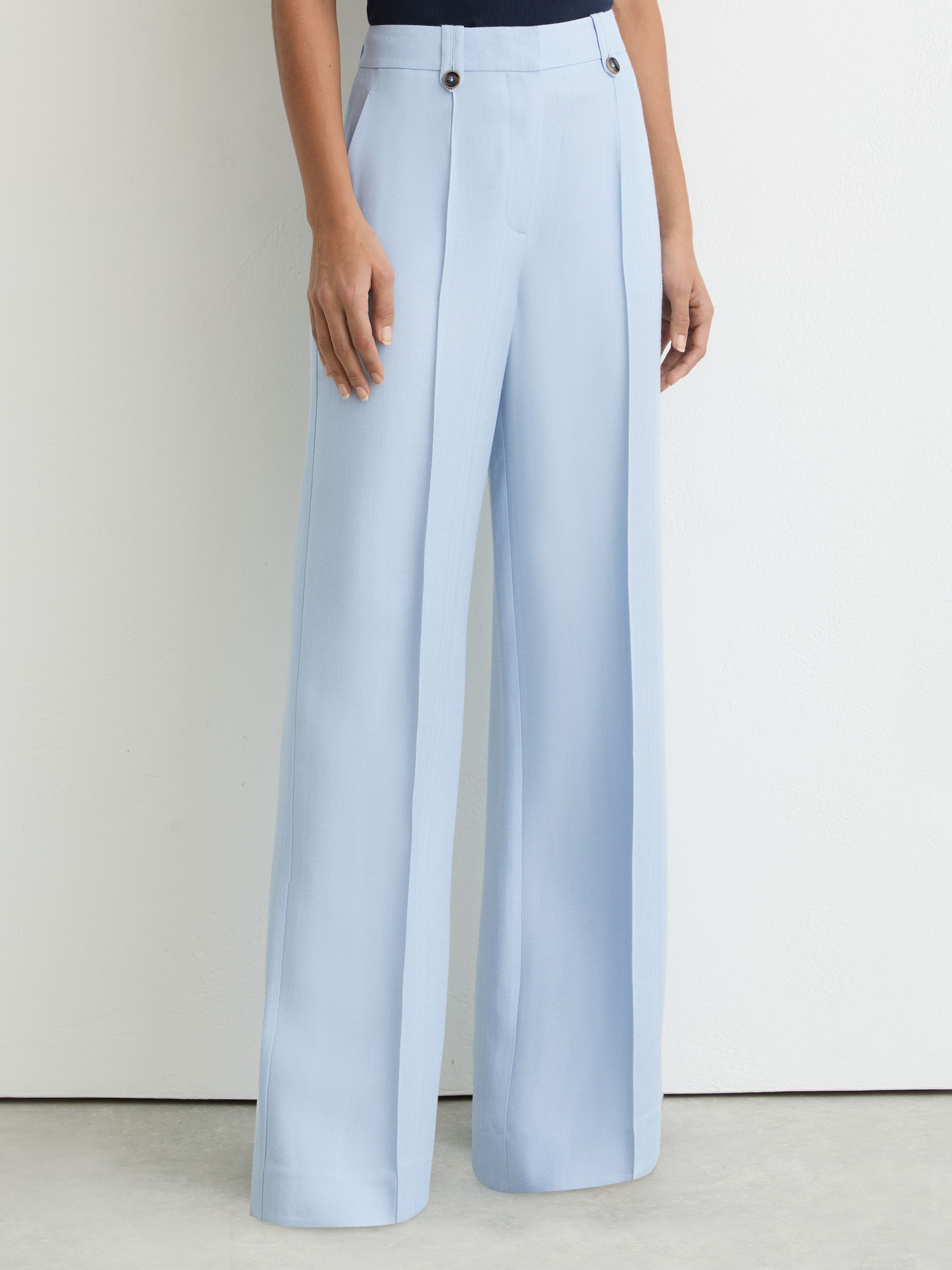 Wide-Leg Suit Trouser in Blue - Image 4 of 7