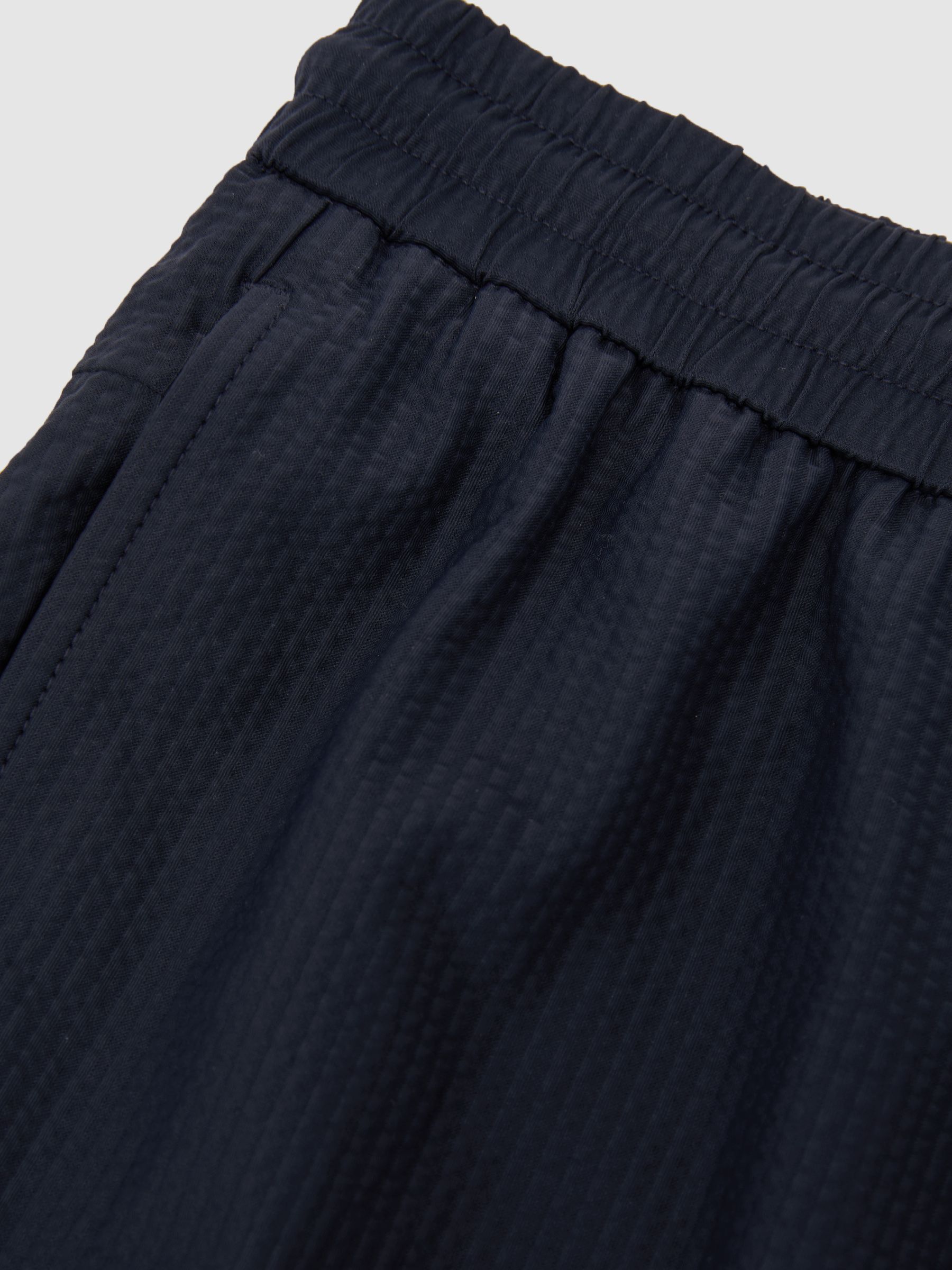 Seersucker Drawstring Shorts in Navy - Image 6 of 6