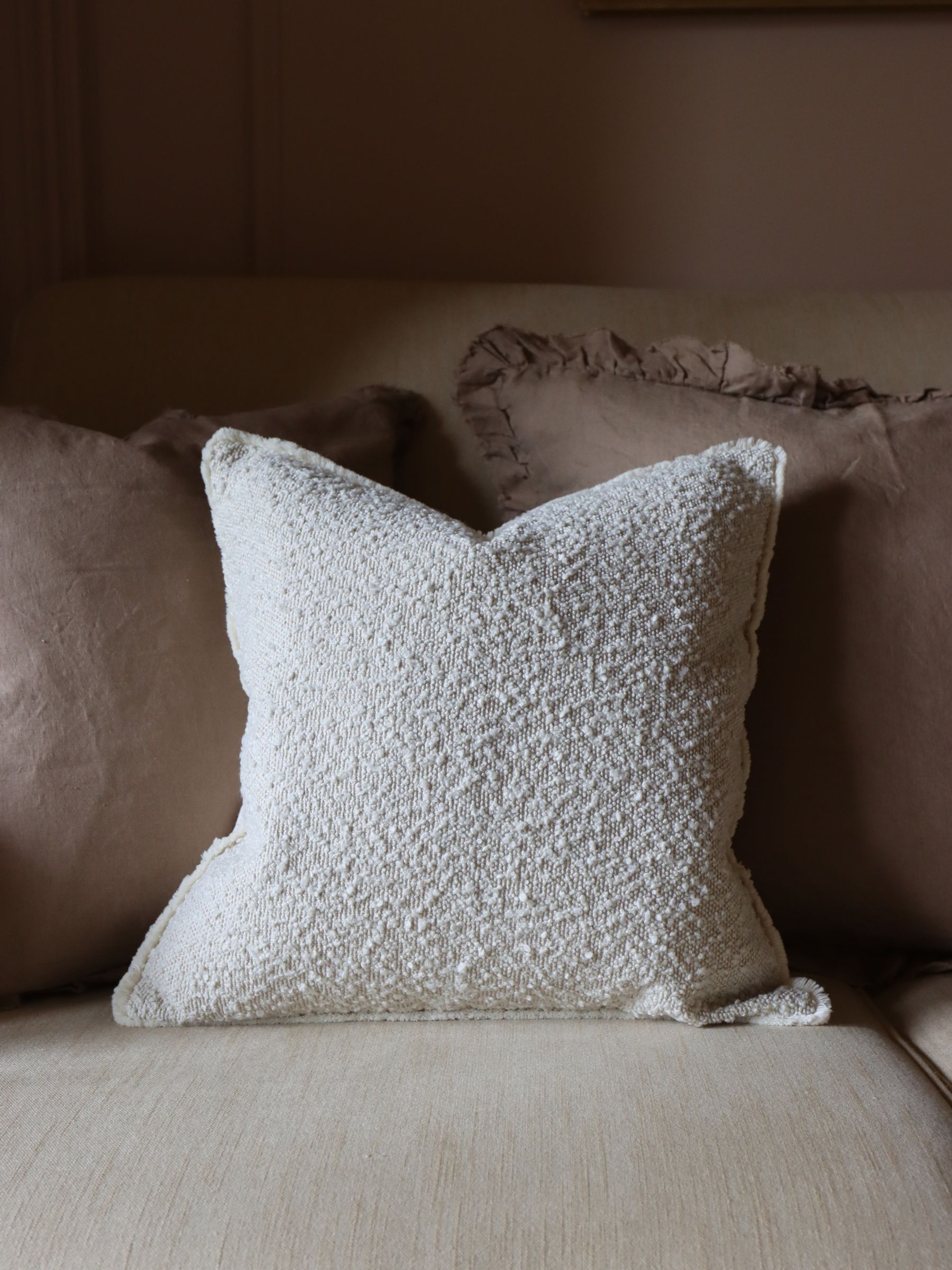 Ellenvale Interiors Cream Sofia Boucle Cushion Cover 45 X 45cm - Image 1 of 2 Ellenvale Interiors Cream Sofia Boucle Cushion Cover 45 X 45cm - Image 1 of 2