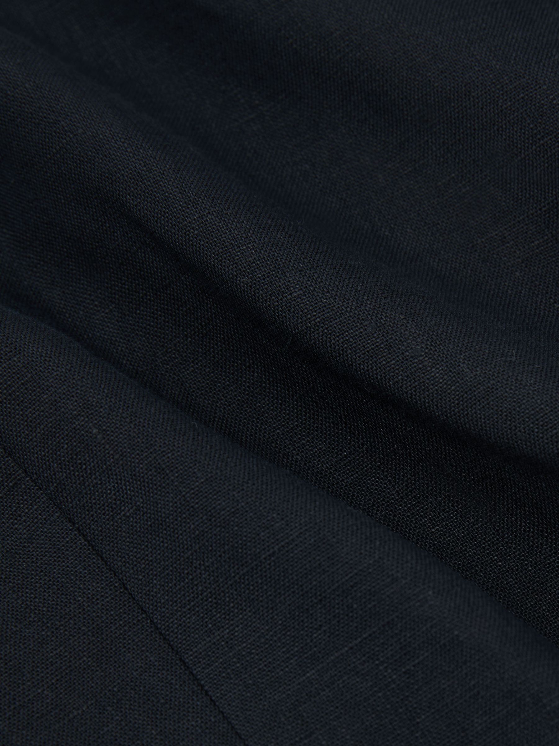 Tailored Fit Linen Double-Breasted Suit Blazer in Navy - image 2
