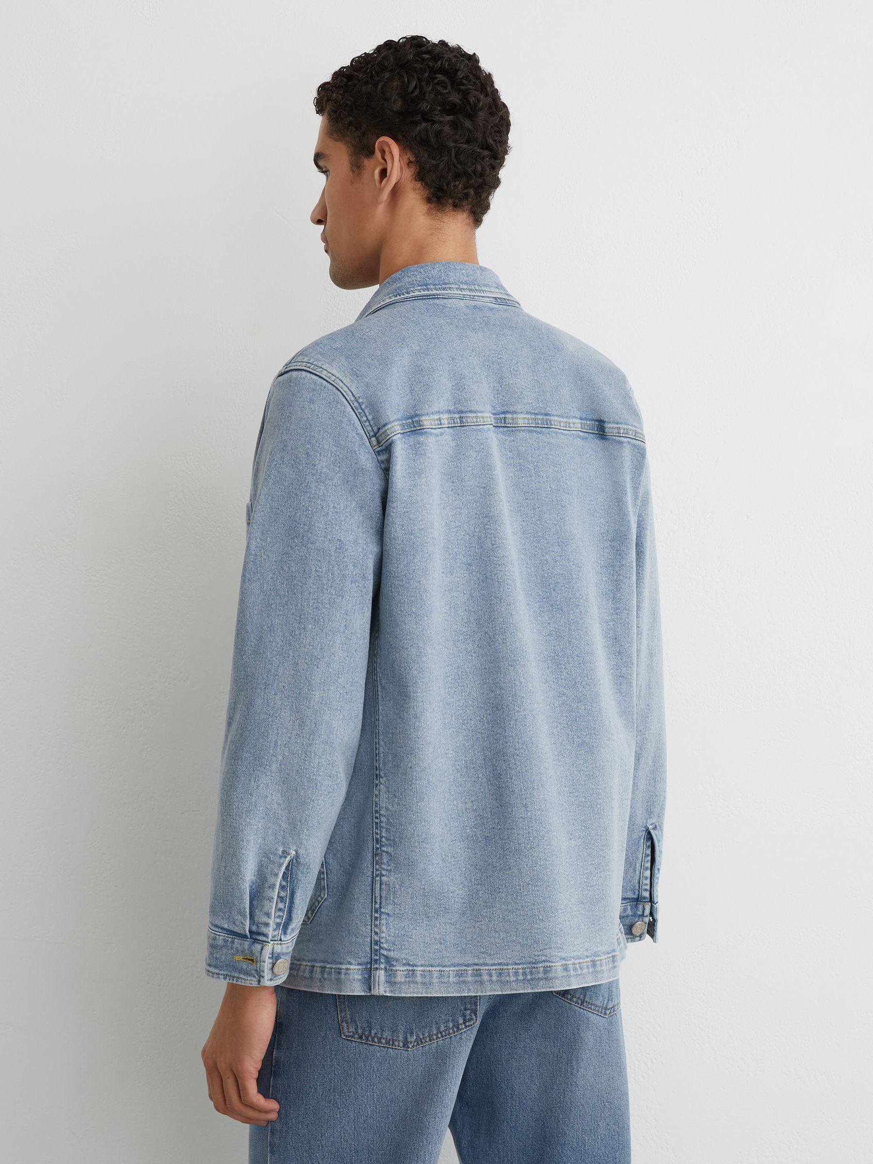 Denim Chore Jacket in Light Blue Wash - Image 5 of 8
