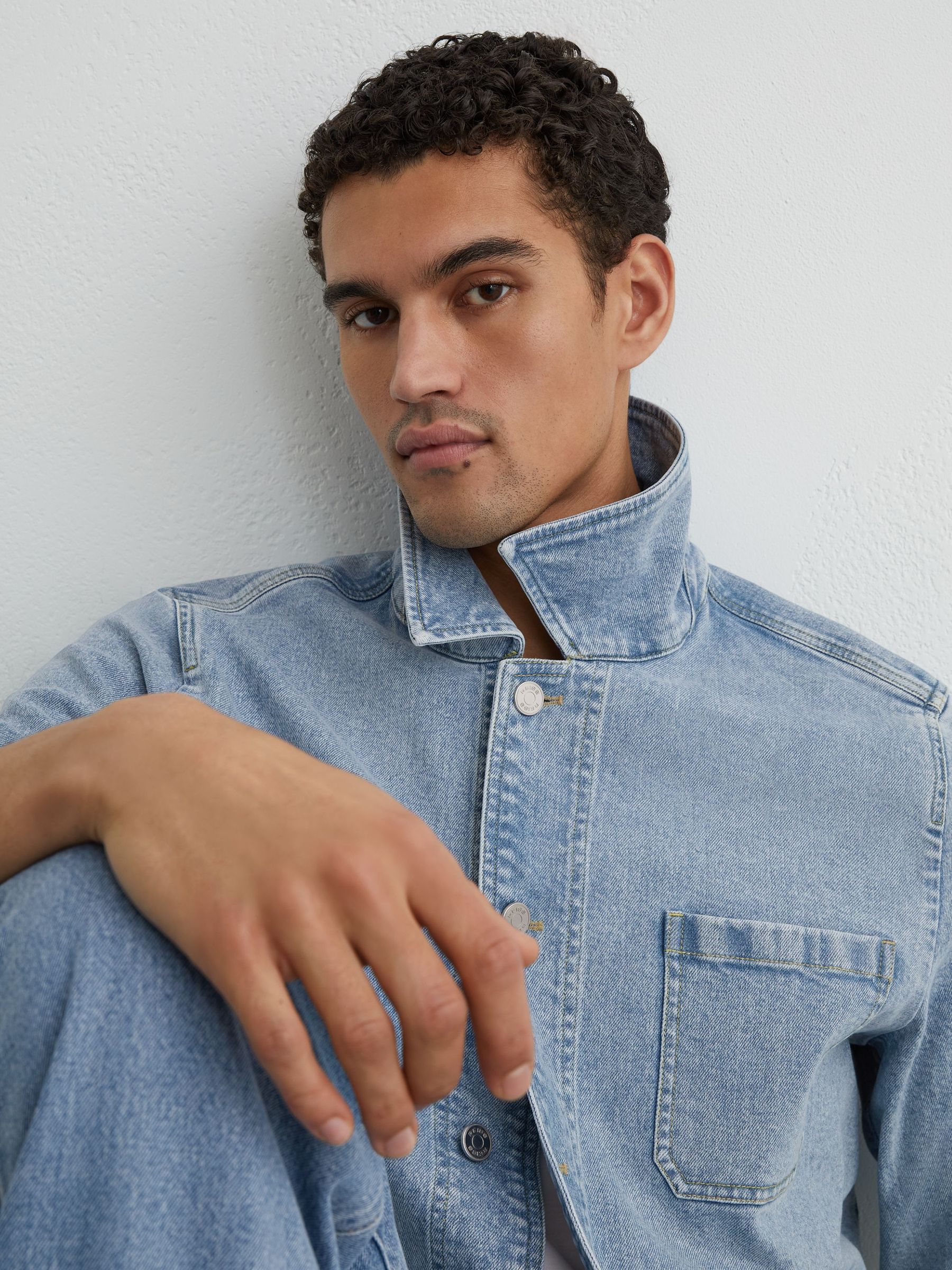 Denim Chore Jacket in Light Blue Wash - image 5