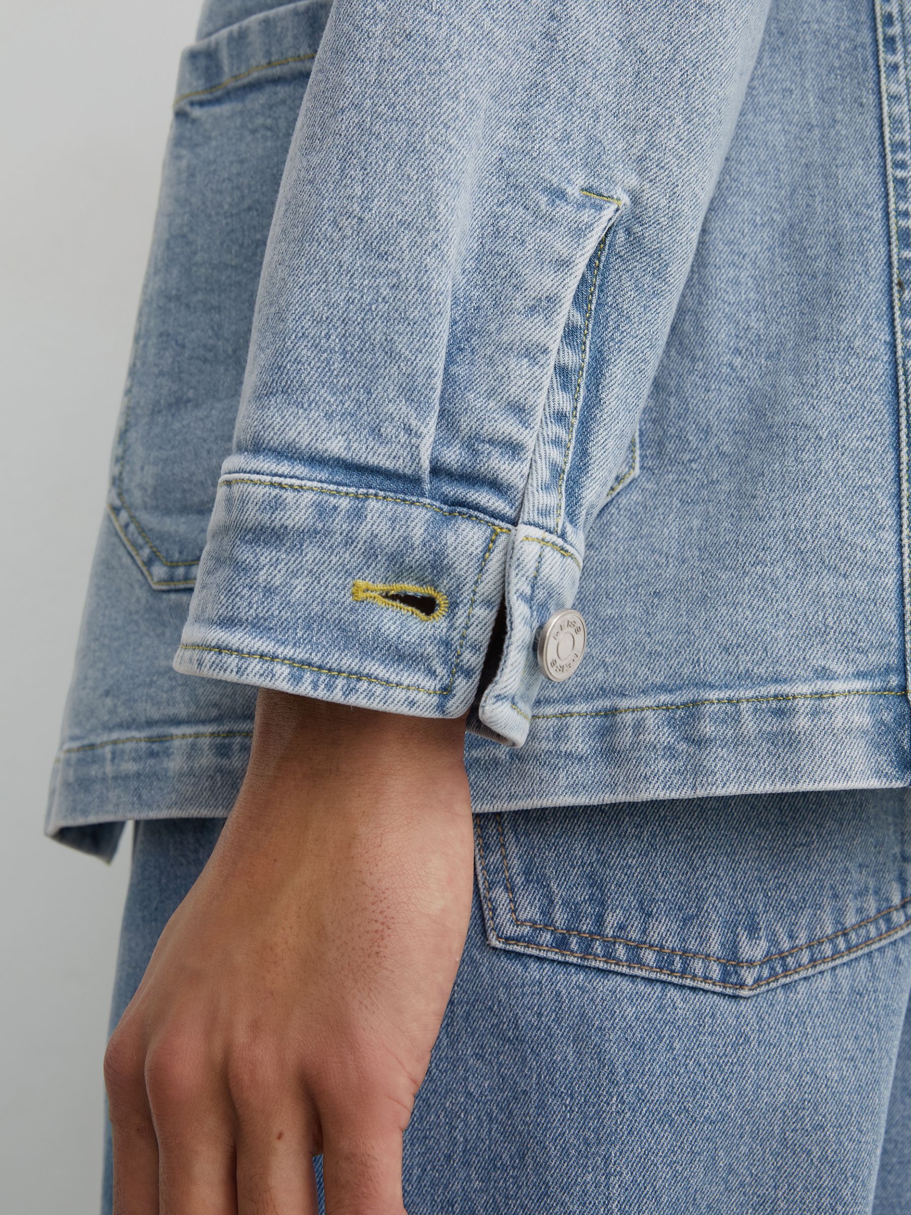 Denim Chore Jacket in Light Blue Wash - Image 7 of 8