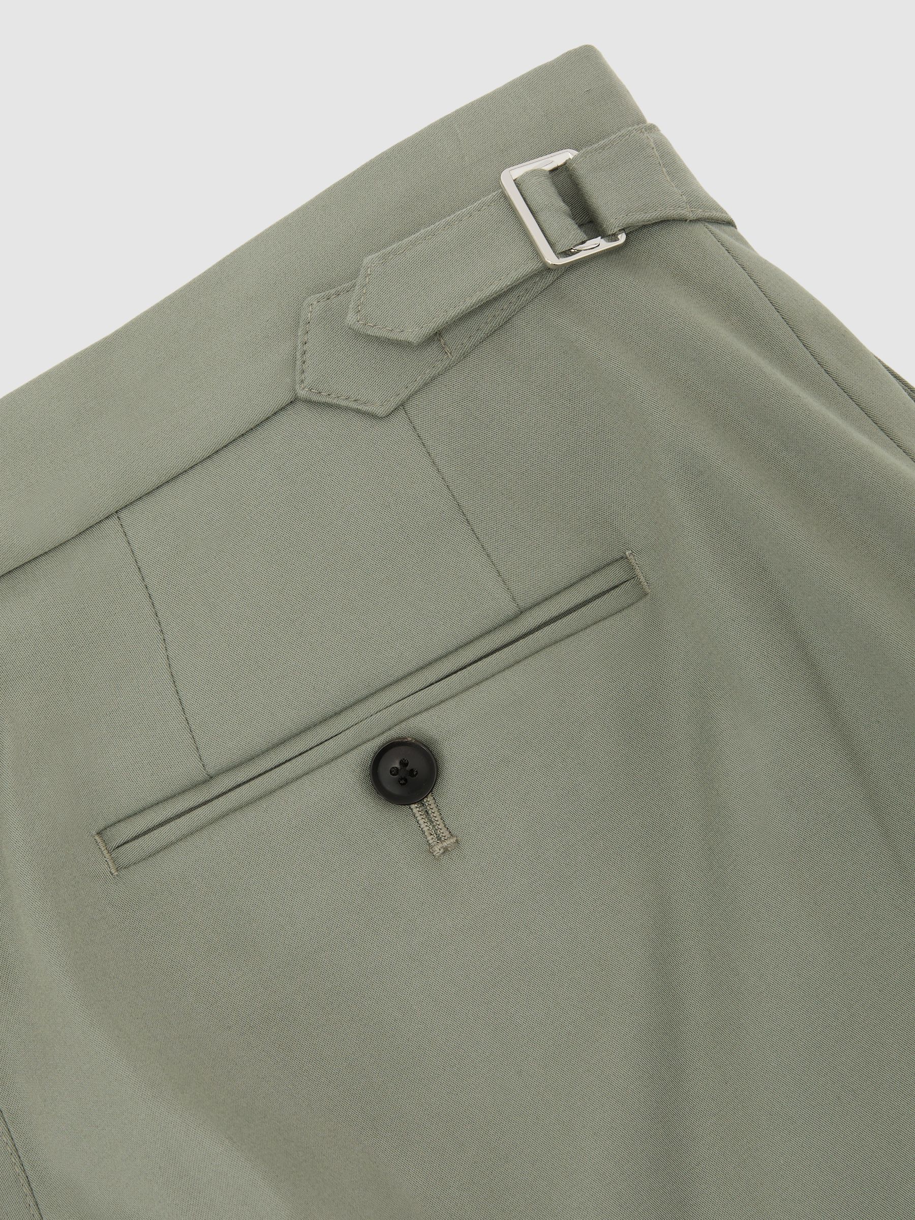 Cotton-Blend Side-Adjuster Shorts in Sage - Image 7 of 7