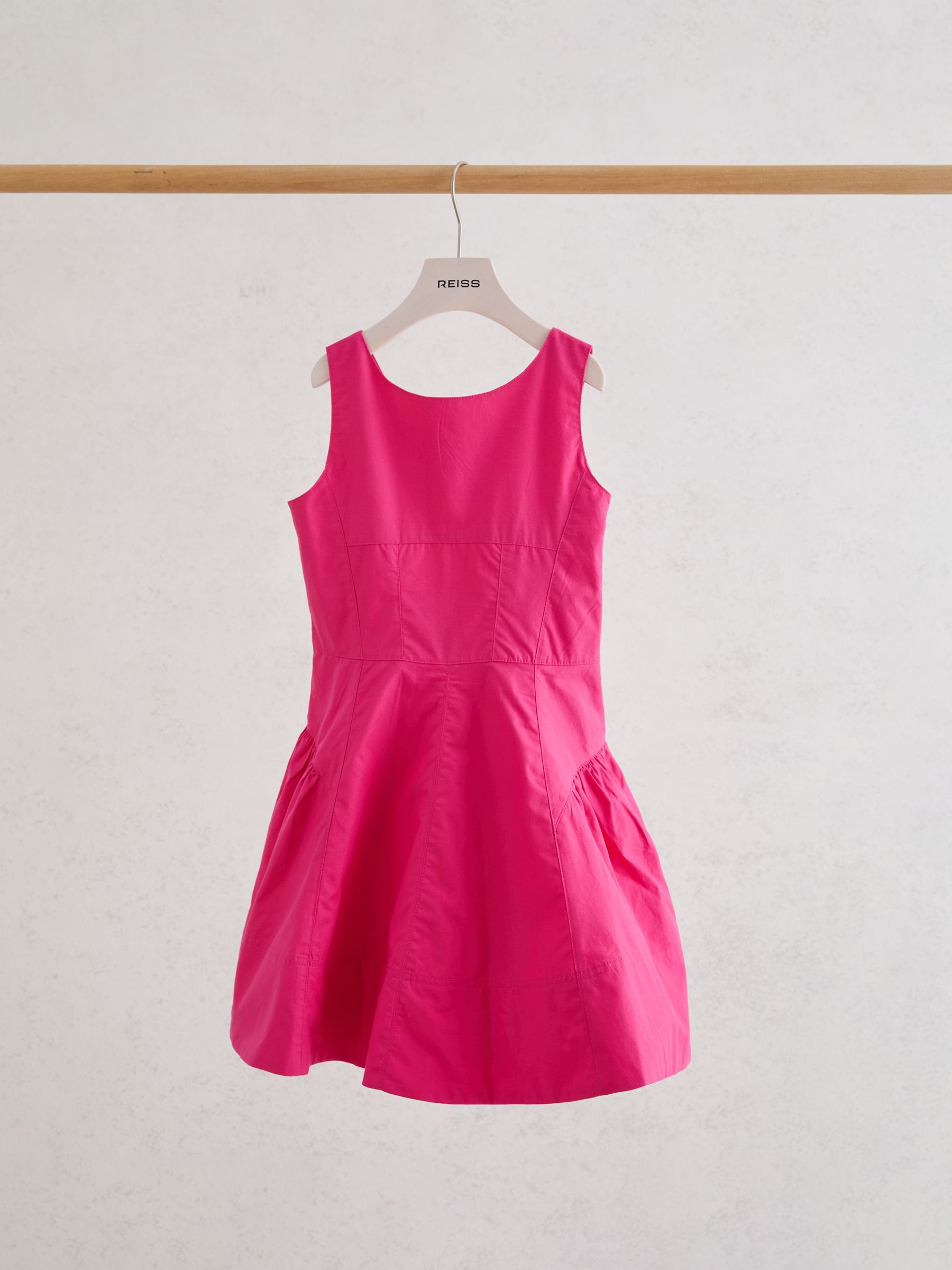13-14 yrs Cotton Polka-Dot Sleeveless Dress in Pink - Image 2 of 3