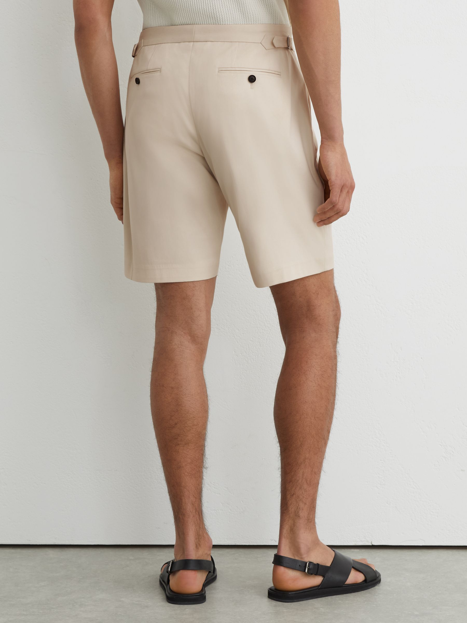 Cotton-Blend Side-Adjuster Shorts in Stone - image 3