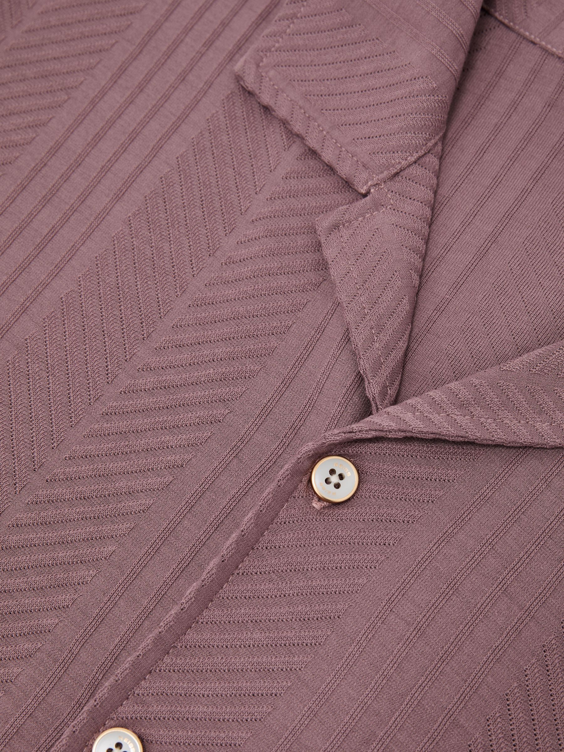 Jacquard Cuban-Collar Shirt in Rose Pink - Image 6 of 6