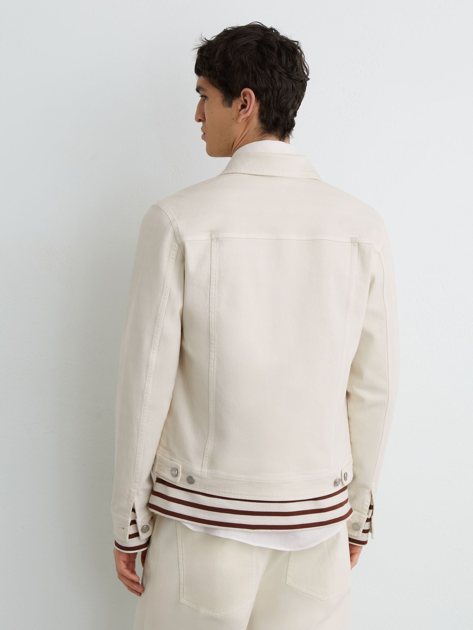 Denim Trucker Jacket in White - image 4