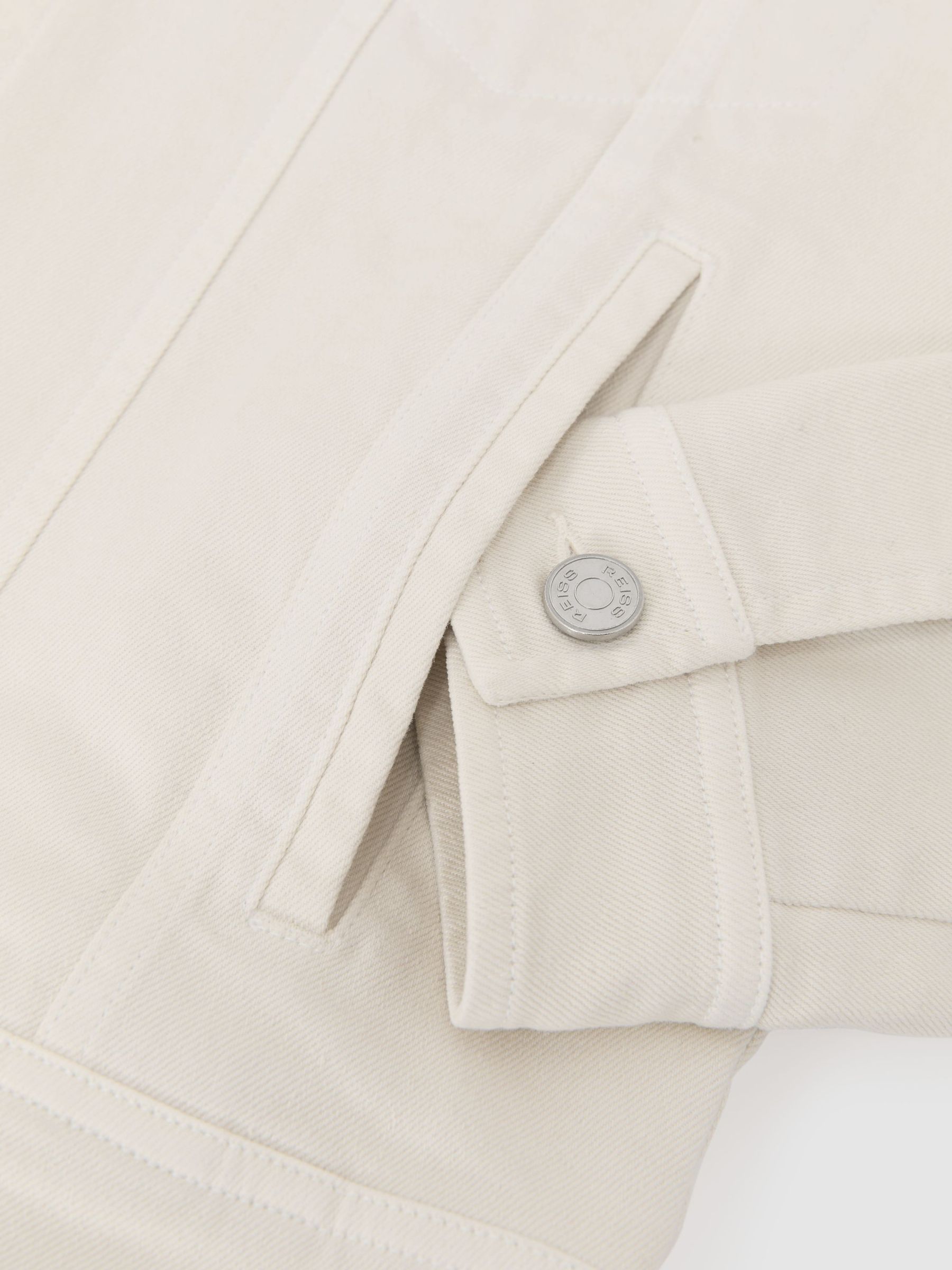 Denim Trucker Jacket in White - image 3