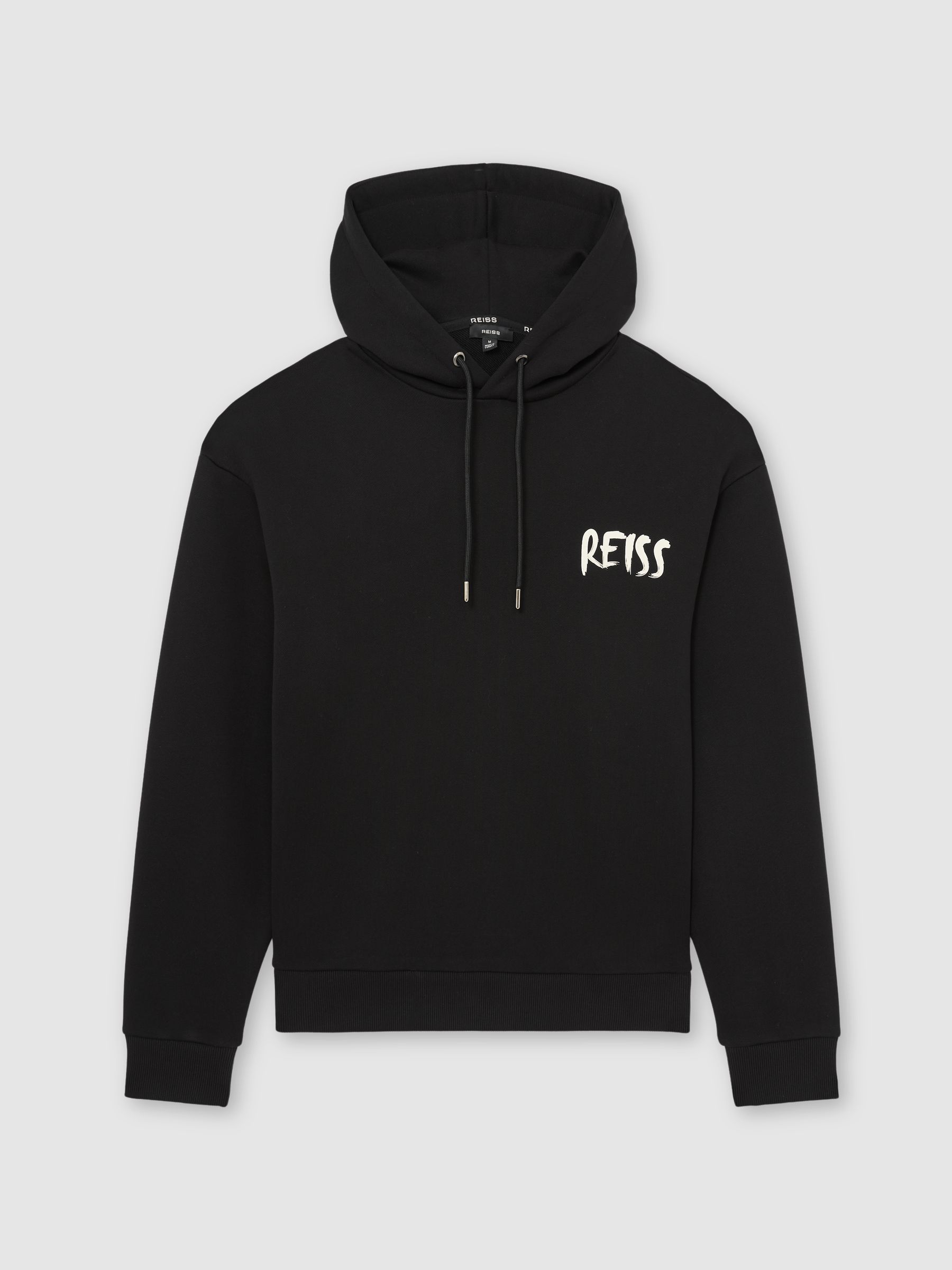 Cotton Logo-Print Hoodie in Black - image 1