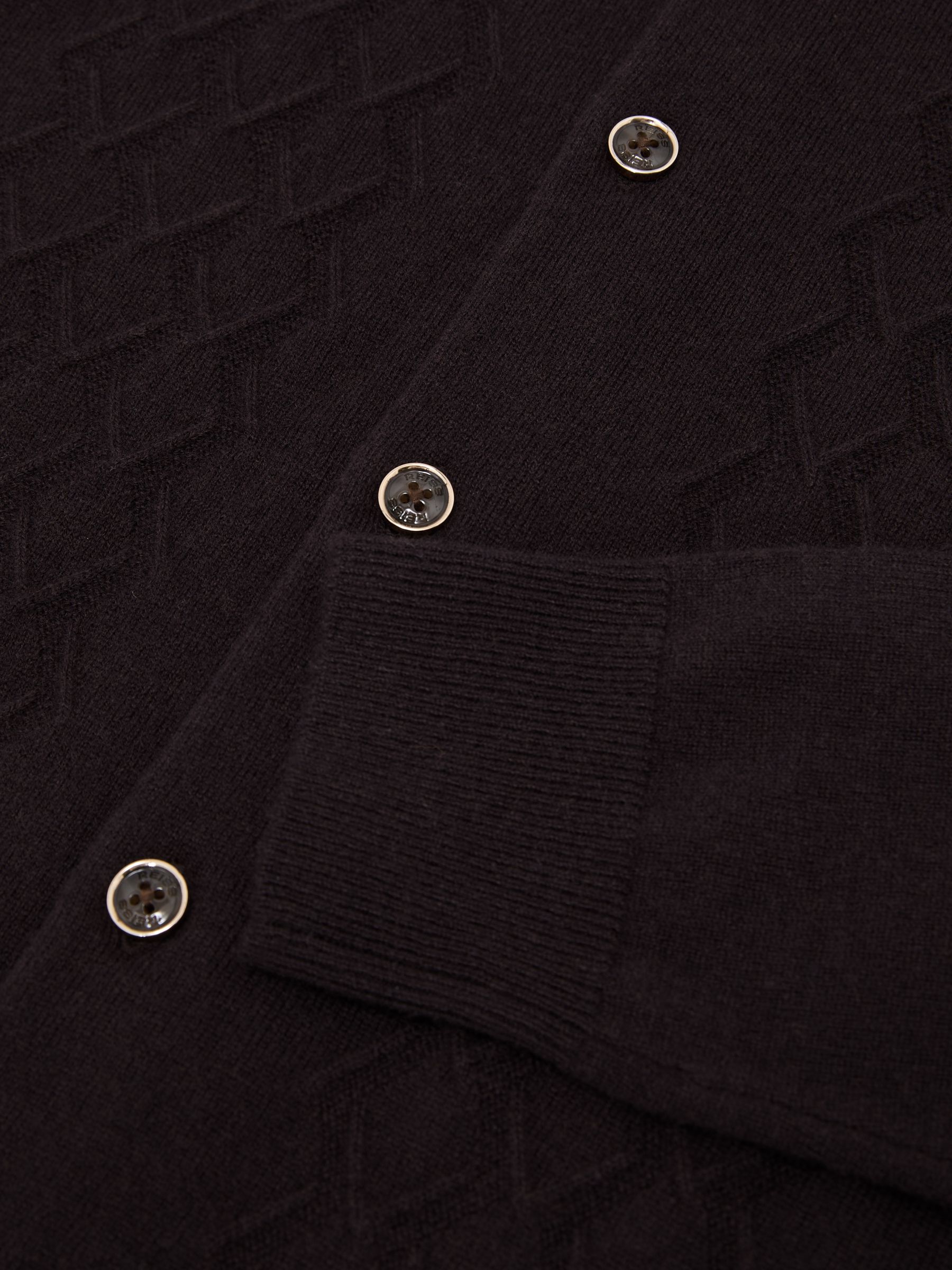 Merino Wool Wide-Rib Half-Zip Jumper in Chocolate Brown - Image 6 of 6