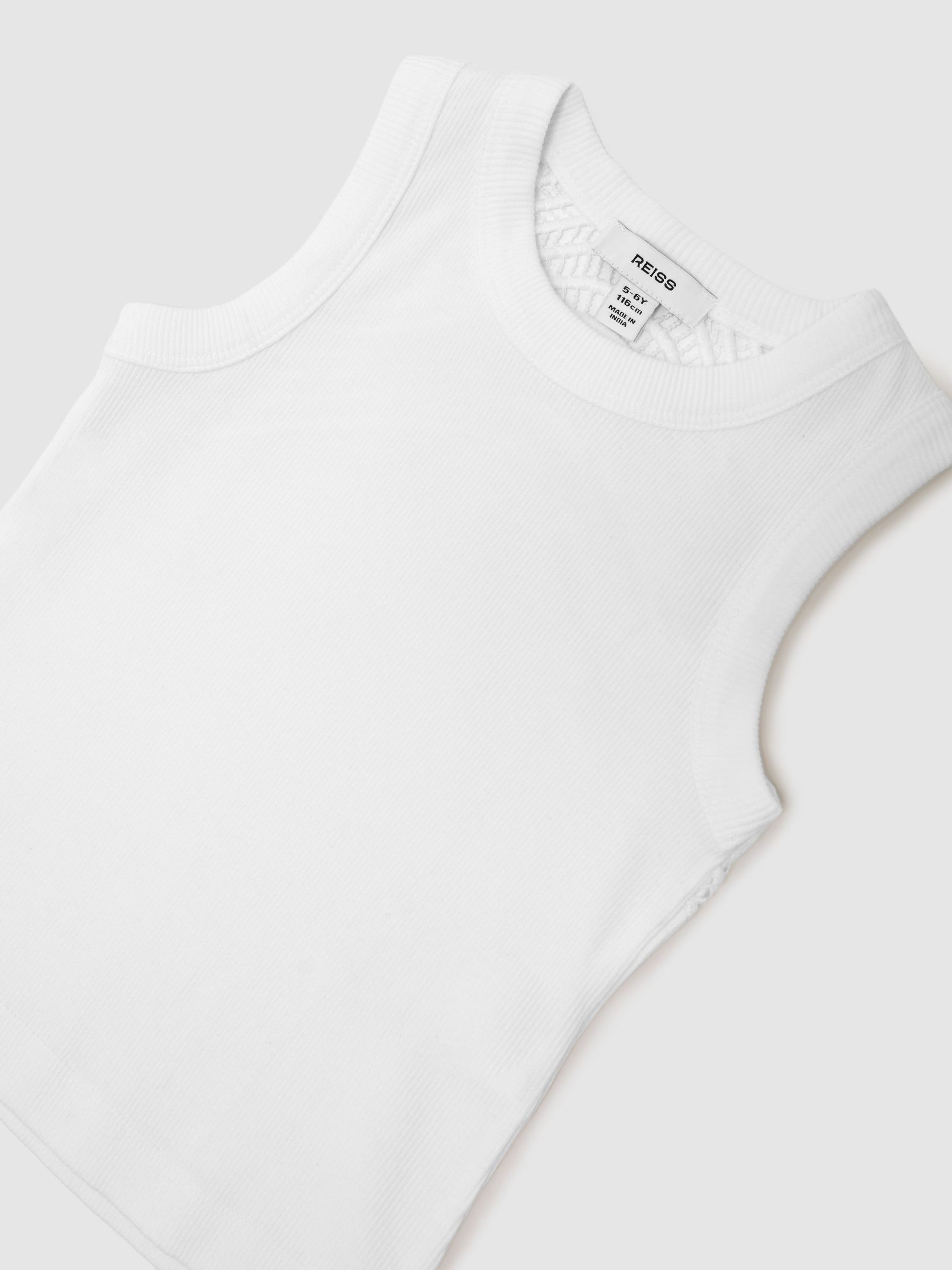 Cotton Cutwork-Embroidery Vest in White - Image 3 of 3