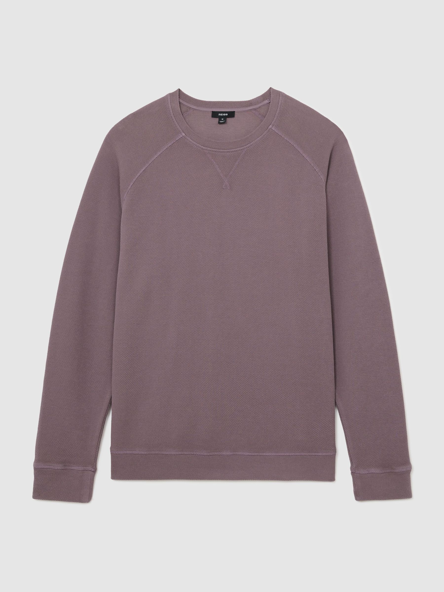 Cotton-Pique Garment-Dyed Sweatshirt in Mauve Pink - image 1
