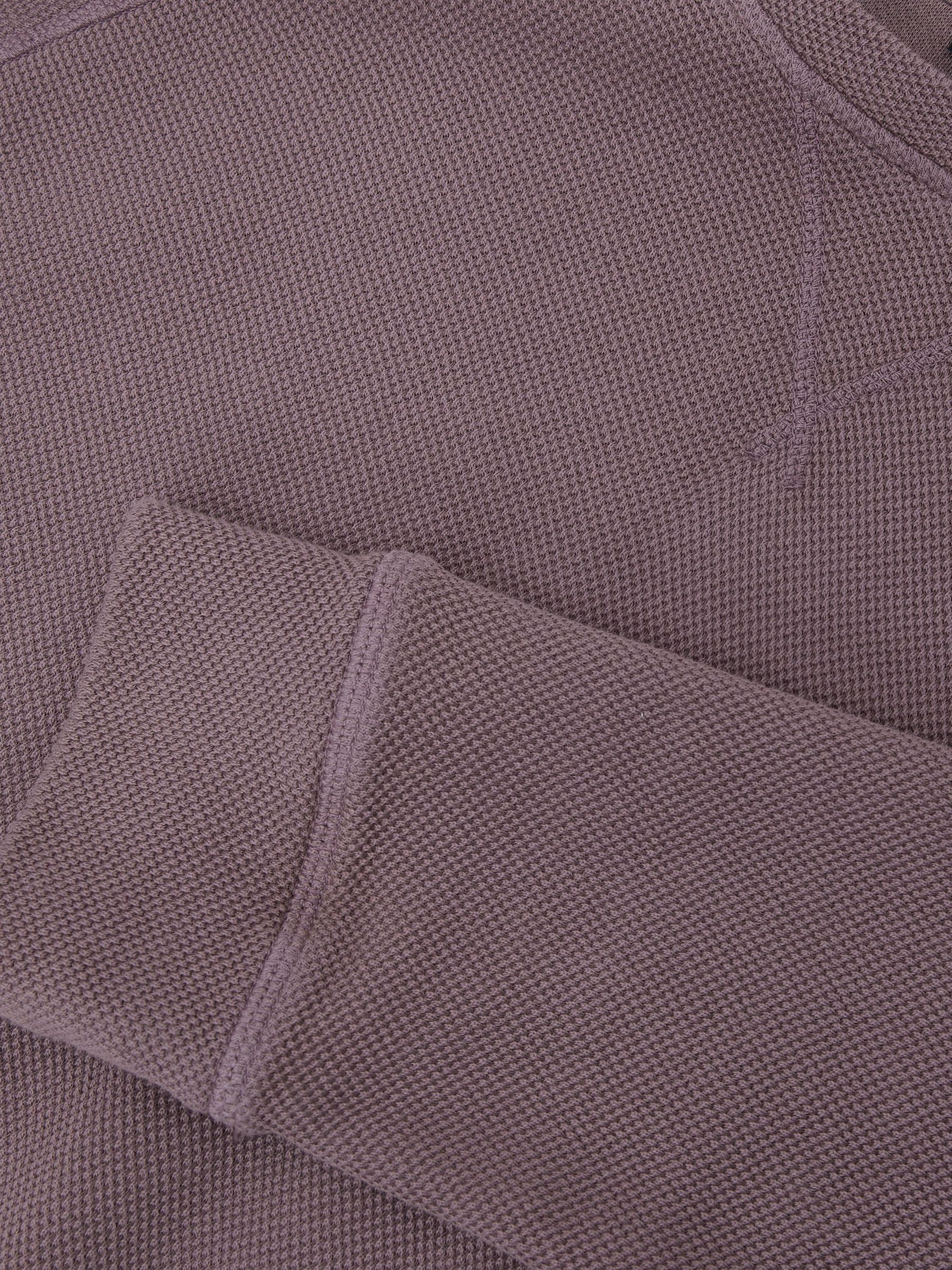 Cotton-Pique Garment-Dyed Sweatshirt in Mauve Pink - image 4