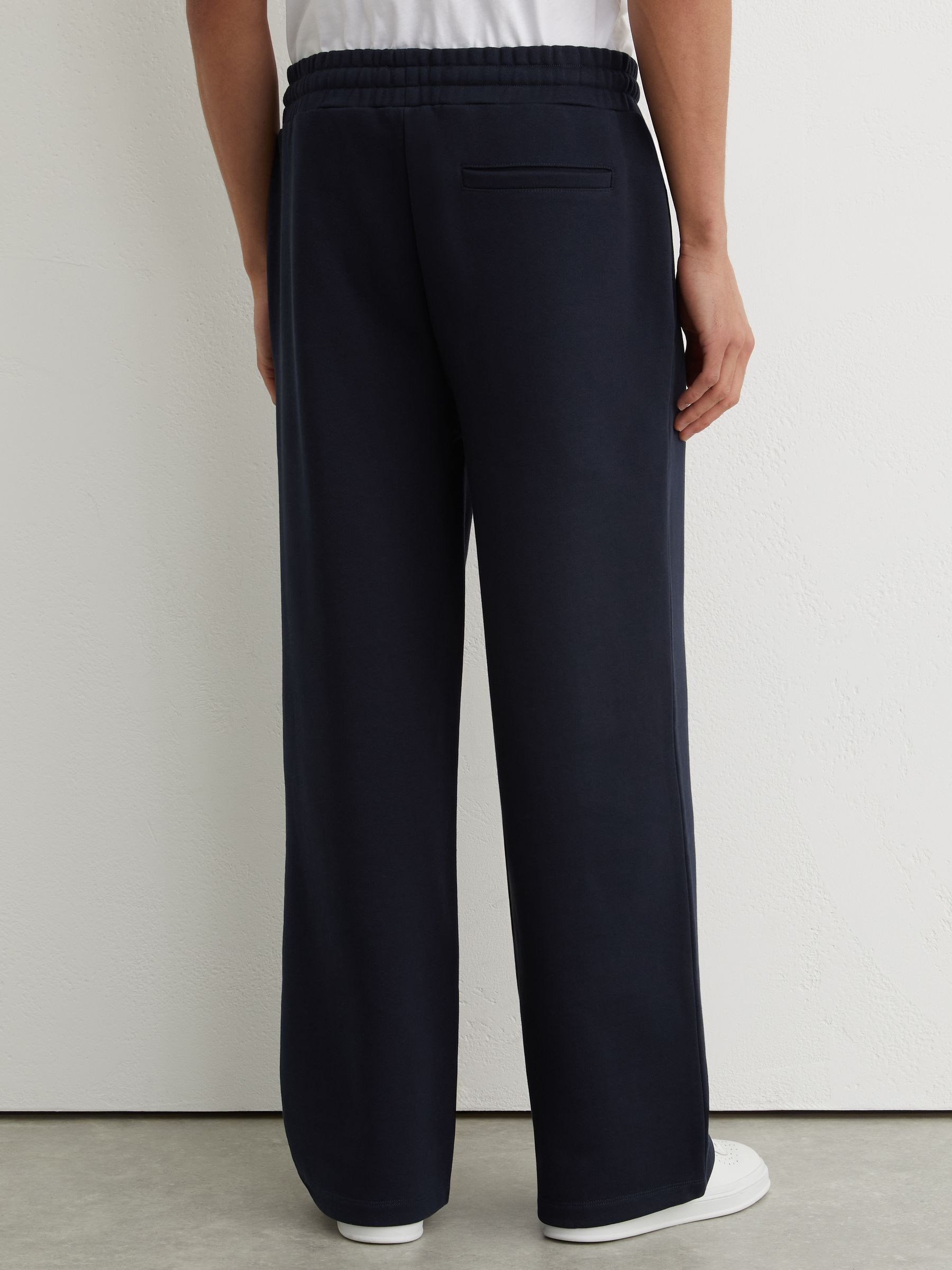 Monogram-Embroidered Relaxed Joggers in Navy - image 4