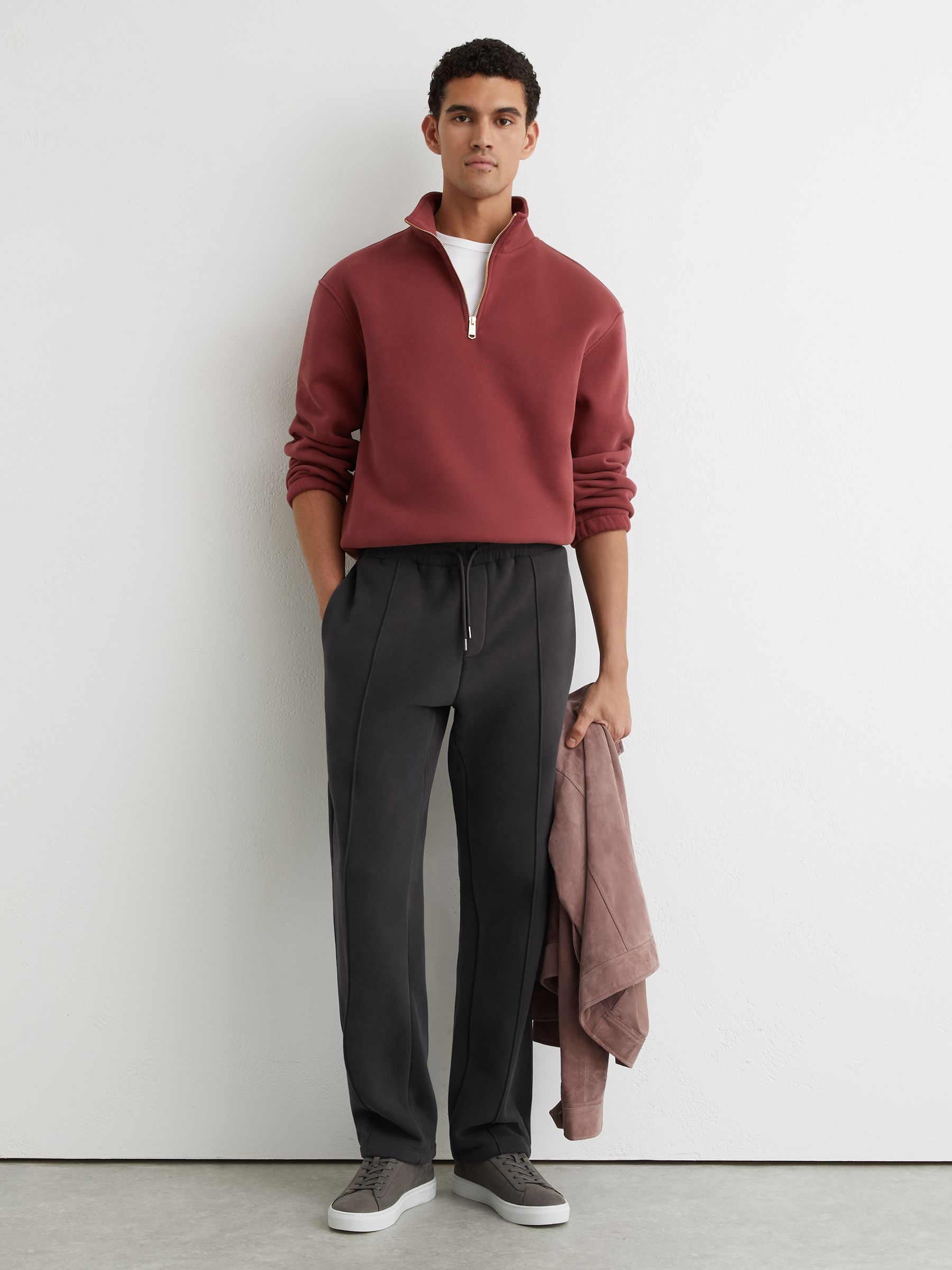 Cotton-Blend Washed Drawstring Joggers in Washed Black - image 2