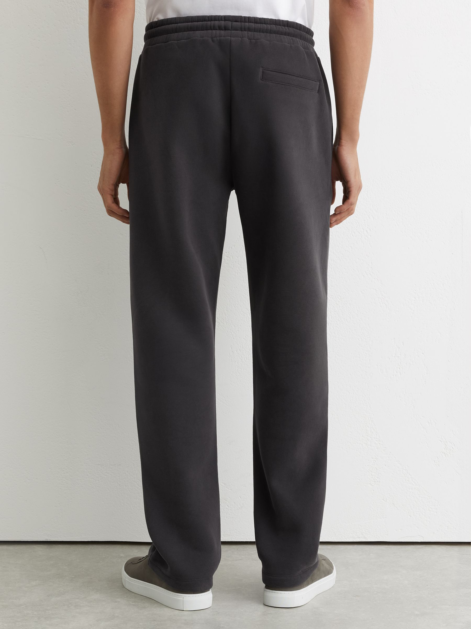 Cotton-Blend Washed Drawstring Joggers in Washed Black - Image 4 of 6