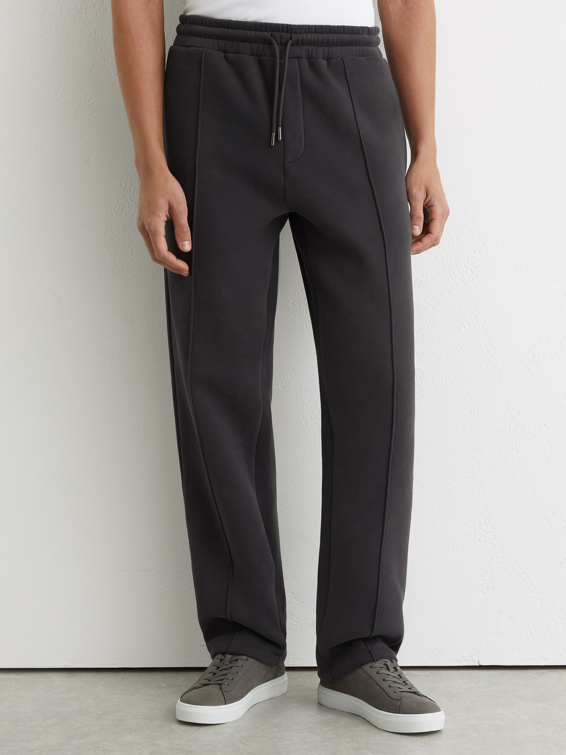 Cotton-Blend Washed Drawstring Joggers in Washed Black - image 4