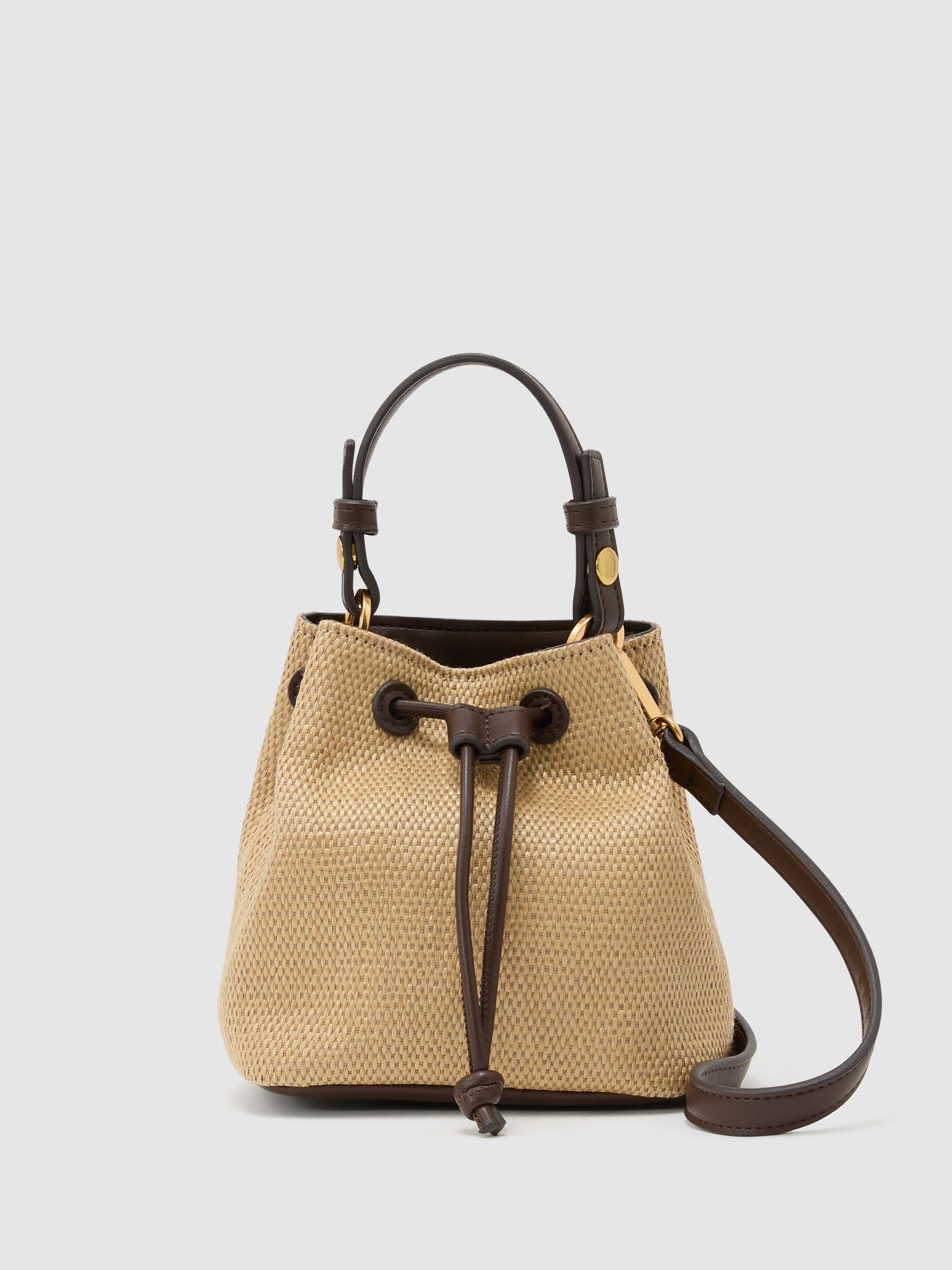Girls Raffia-Effect Bucket Bag in Natural - Image 1 of 6