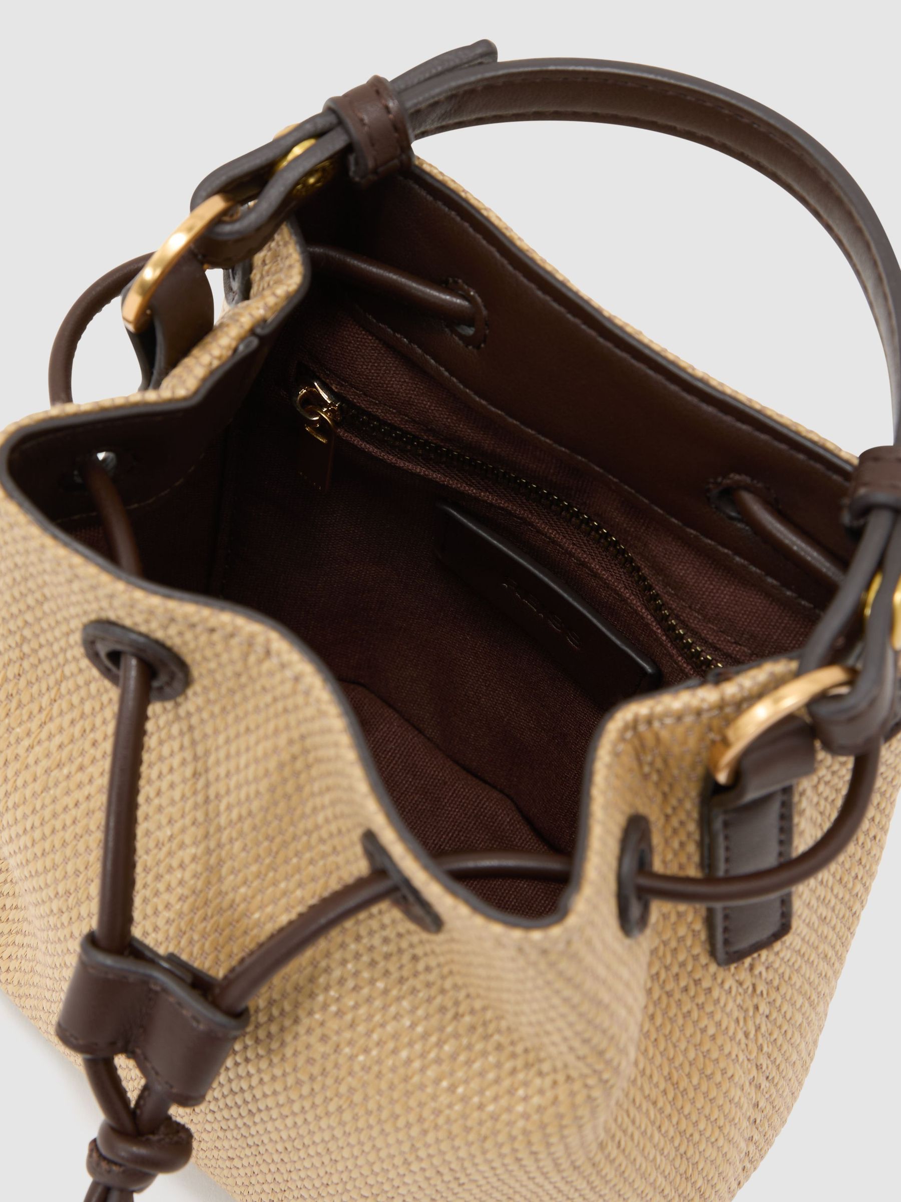 Girls Raffia-Effect Bucket Bag in Natural - Image 4 of 6