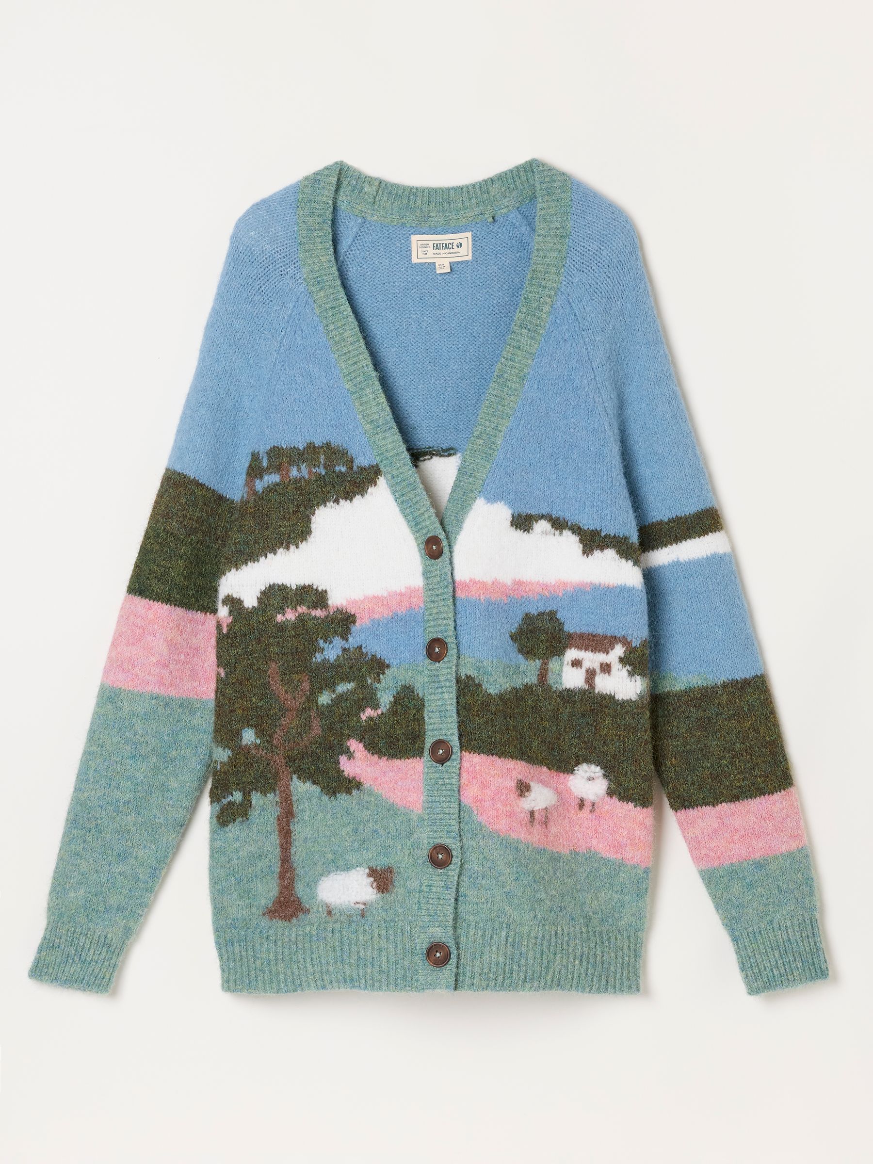 Blue Landscape Knitted Cardigan - Image 5 of 5 Blue Landscape Knitted Cardigan - Image 5 of 5