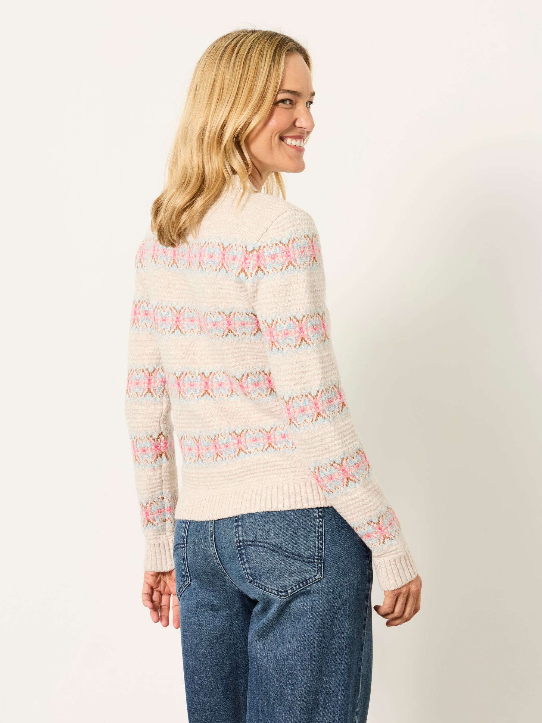 Karenza Knitted Pattern Jumper in Natural - Image 2 of 6