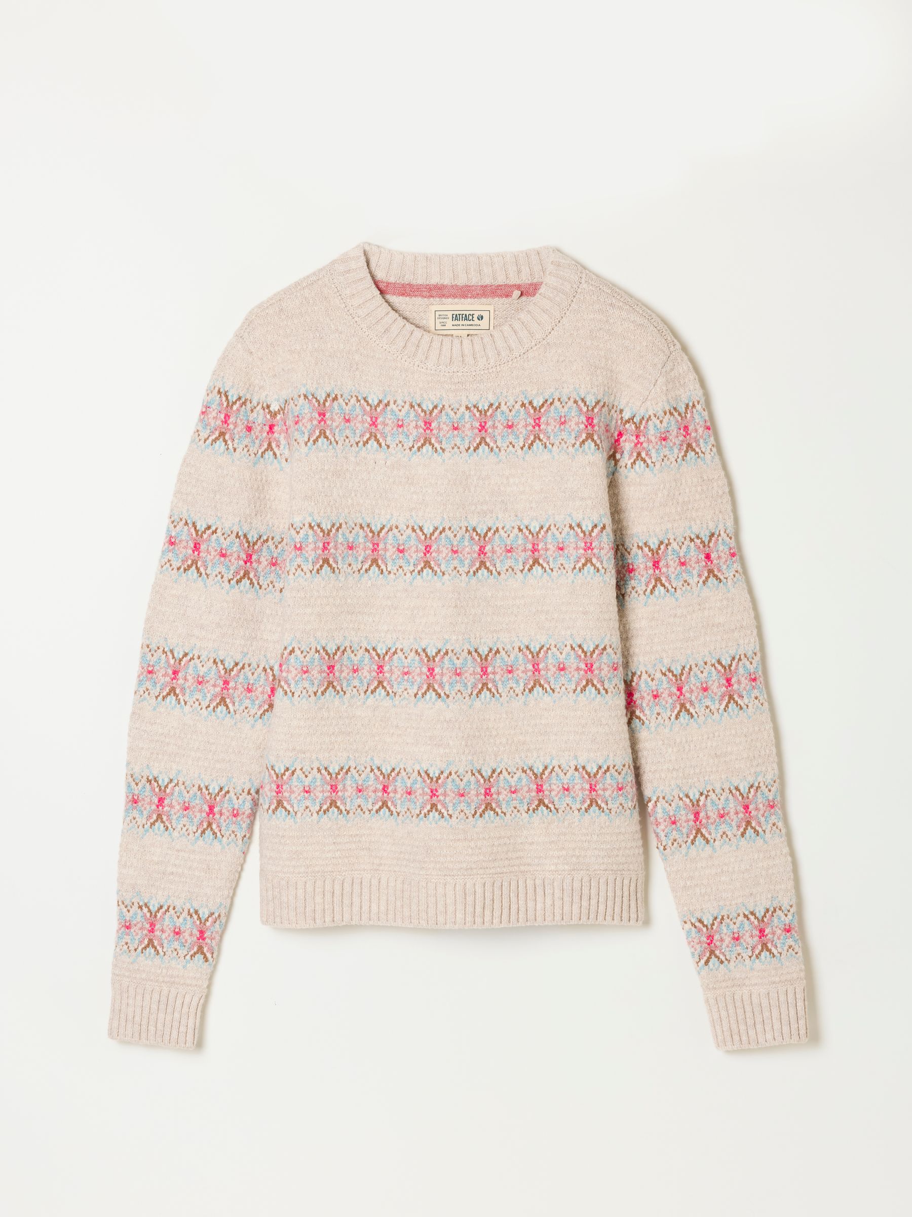 Karenza Knitted Pattern Jumper in Natural - Image 6 of 6