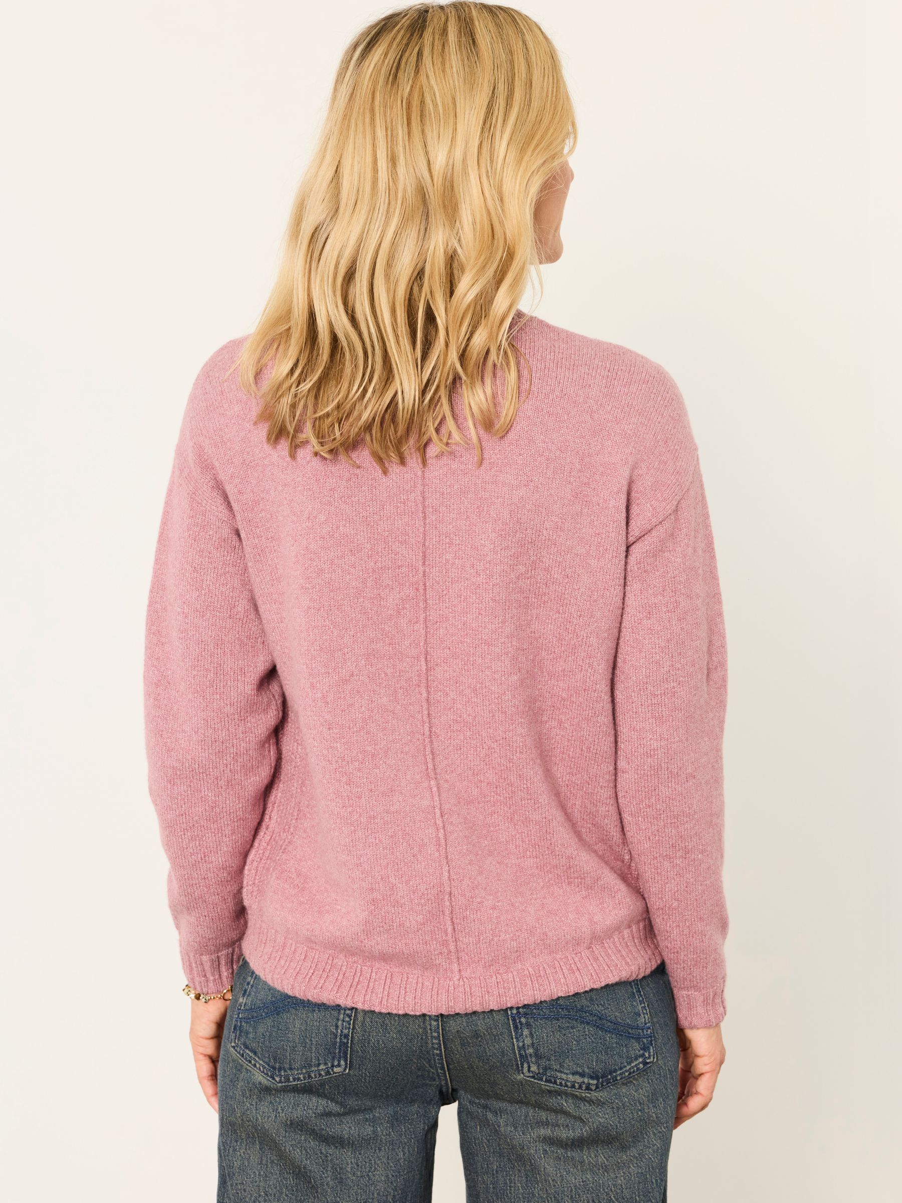 Barley Pink Knitted Crew Neck Jumper - Image 2 of 5