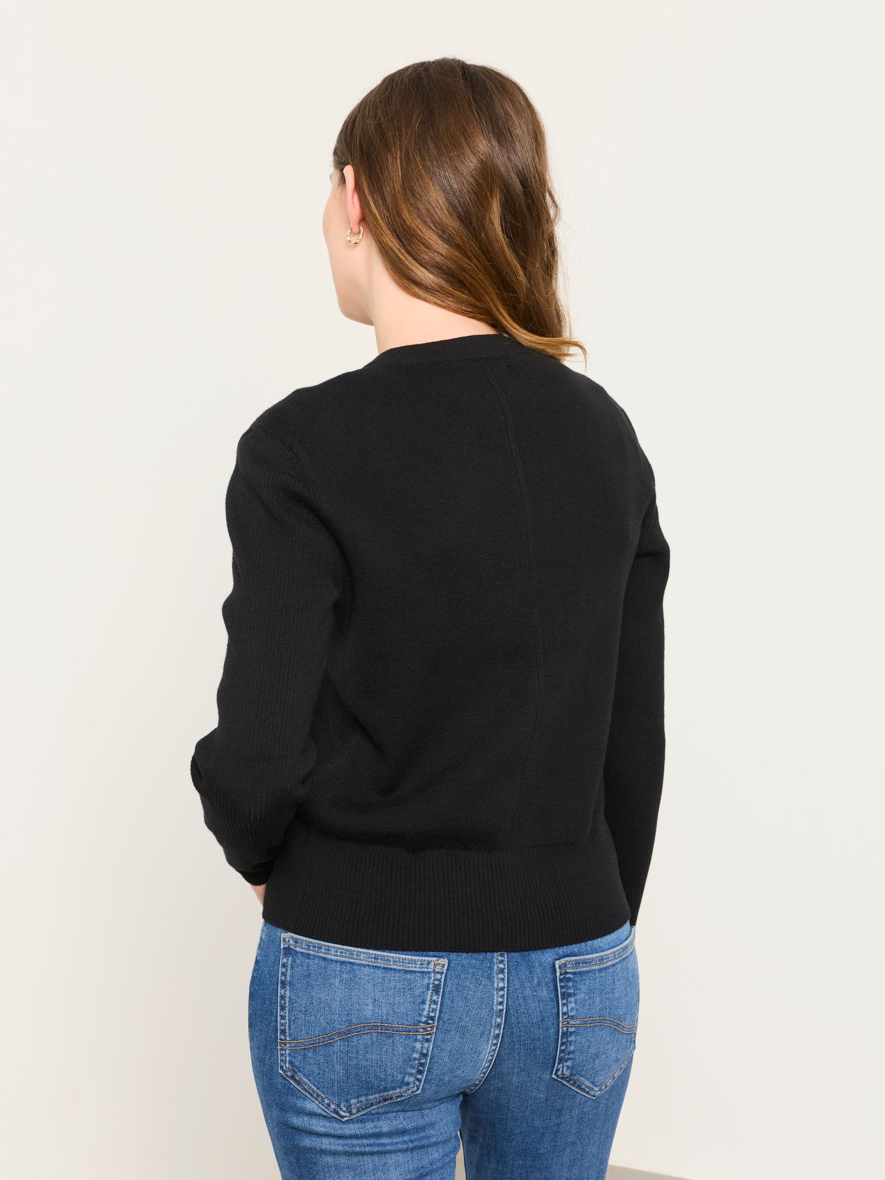 Selene Black Knitted Button Front Cardigan - Image 2 of 5