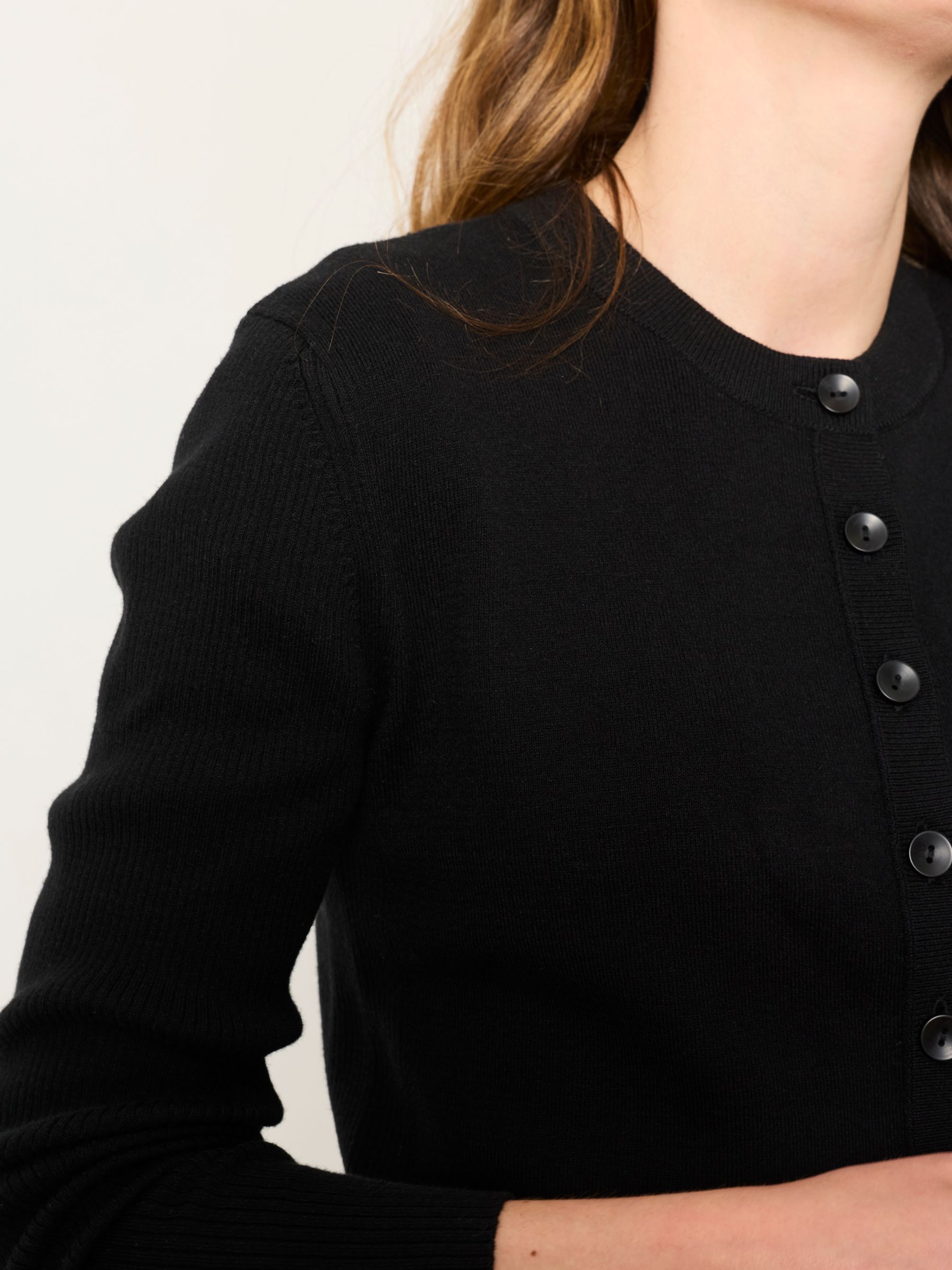 Selene Black Knitted Button Front Cardigan - Image 3 of 5